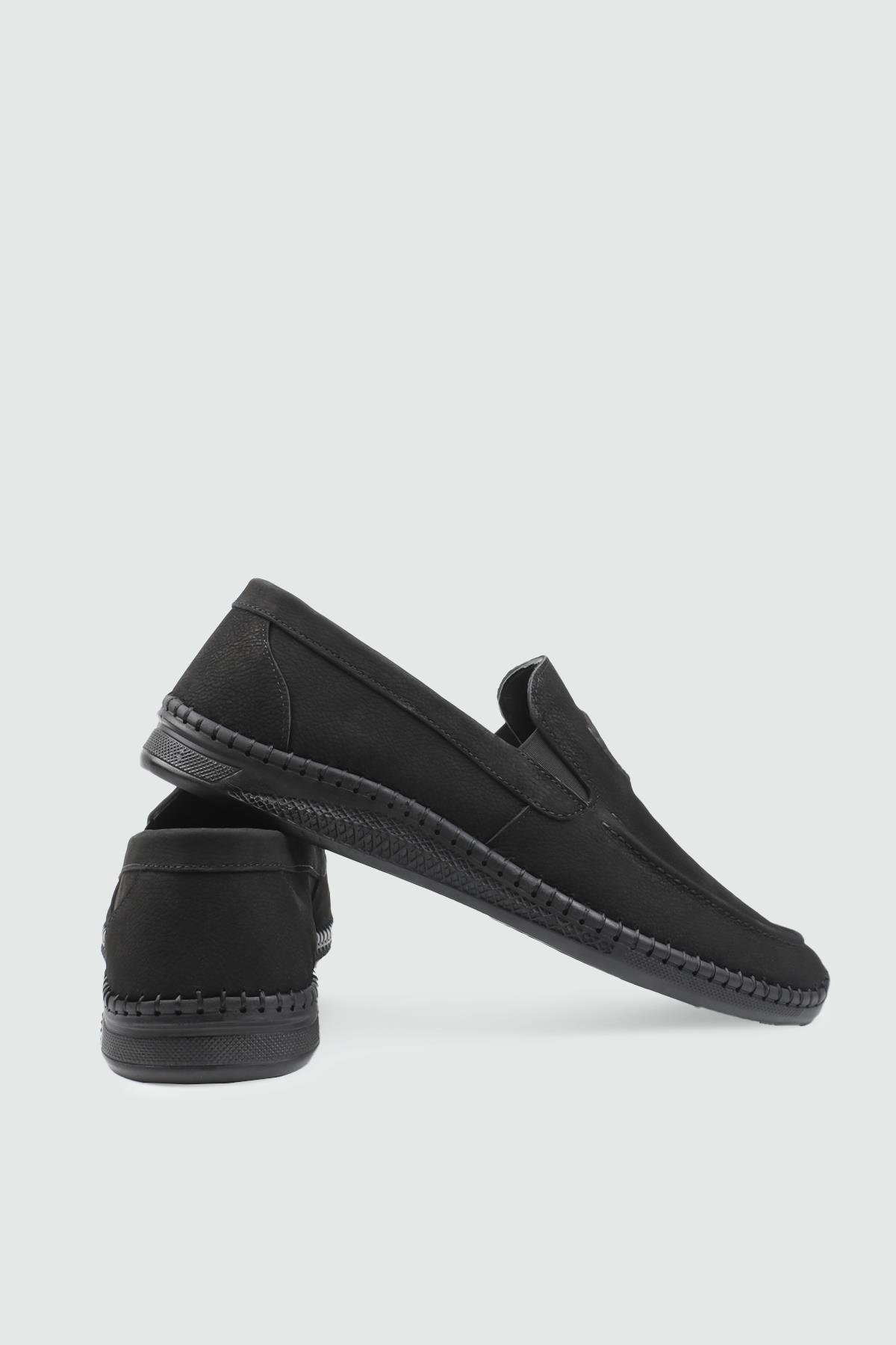 Deri Rahat Taban Günlük Siyah Nubuk Erkek Ayakkabı GAMZE 415-1 Erkek Günlük Ayakkabı Wow Plus GAMZE 415-1 MER BAĞSIZ POLİ