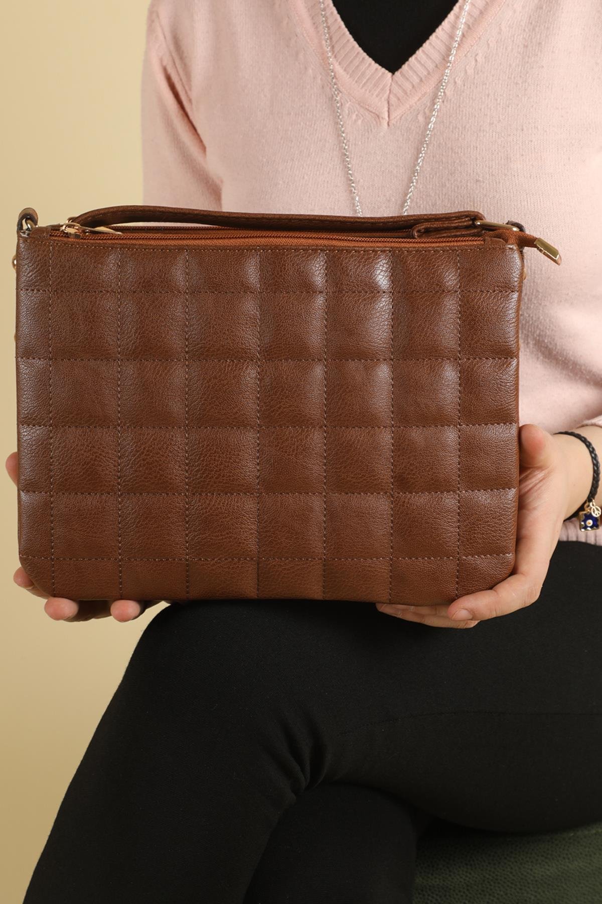 El Ve Omuz Askılı Taba Kadın Çanta 1073 Omuz Çantası Varona 2877342