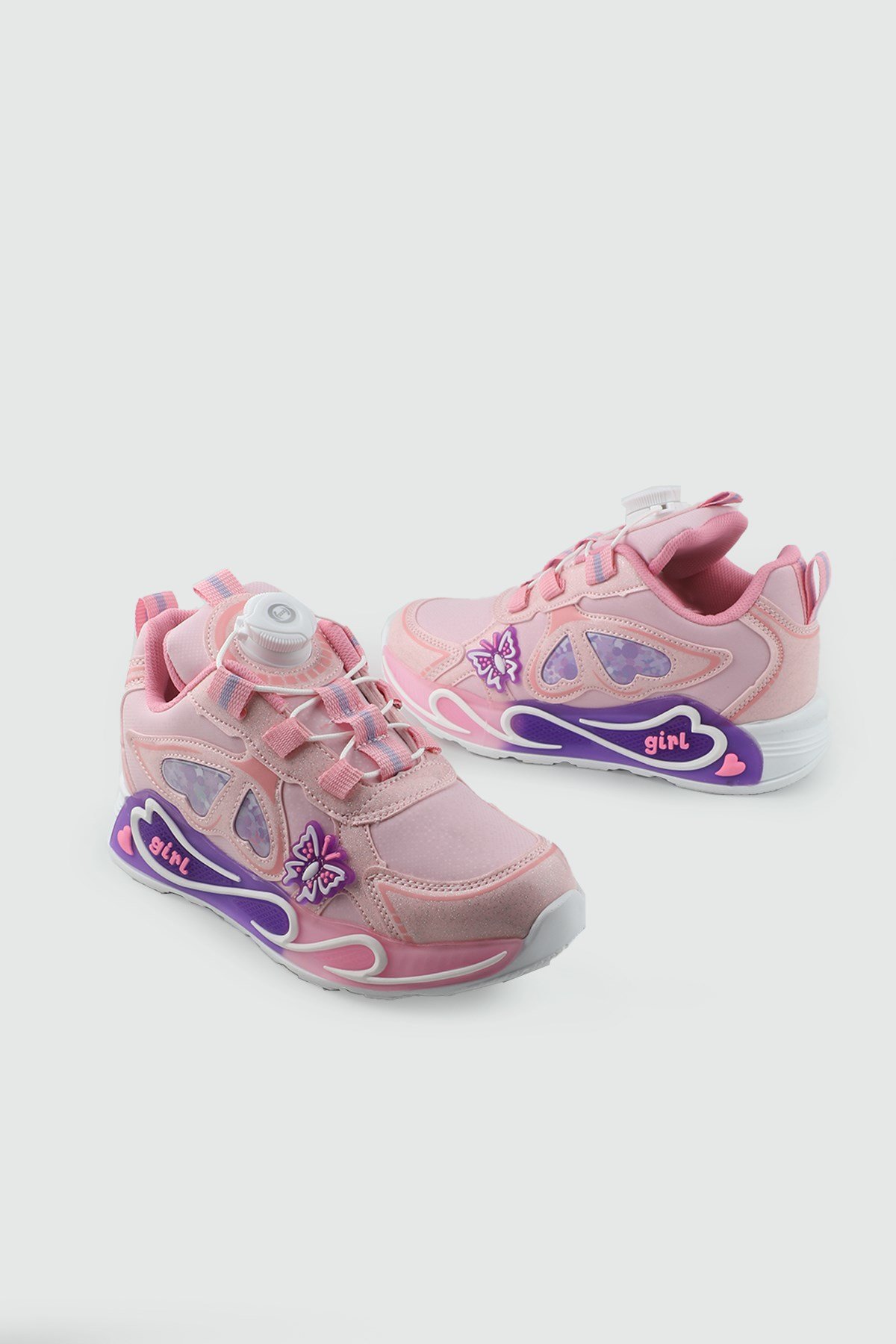 Emojili Kız Çocuk Spor Ayakkabı Pembe Çocuk Spor Ayakkabı YİDO 020 F Çocuk Günlük Spor Ayakkabı YİDO YİDO 020 FİLET 26K