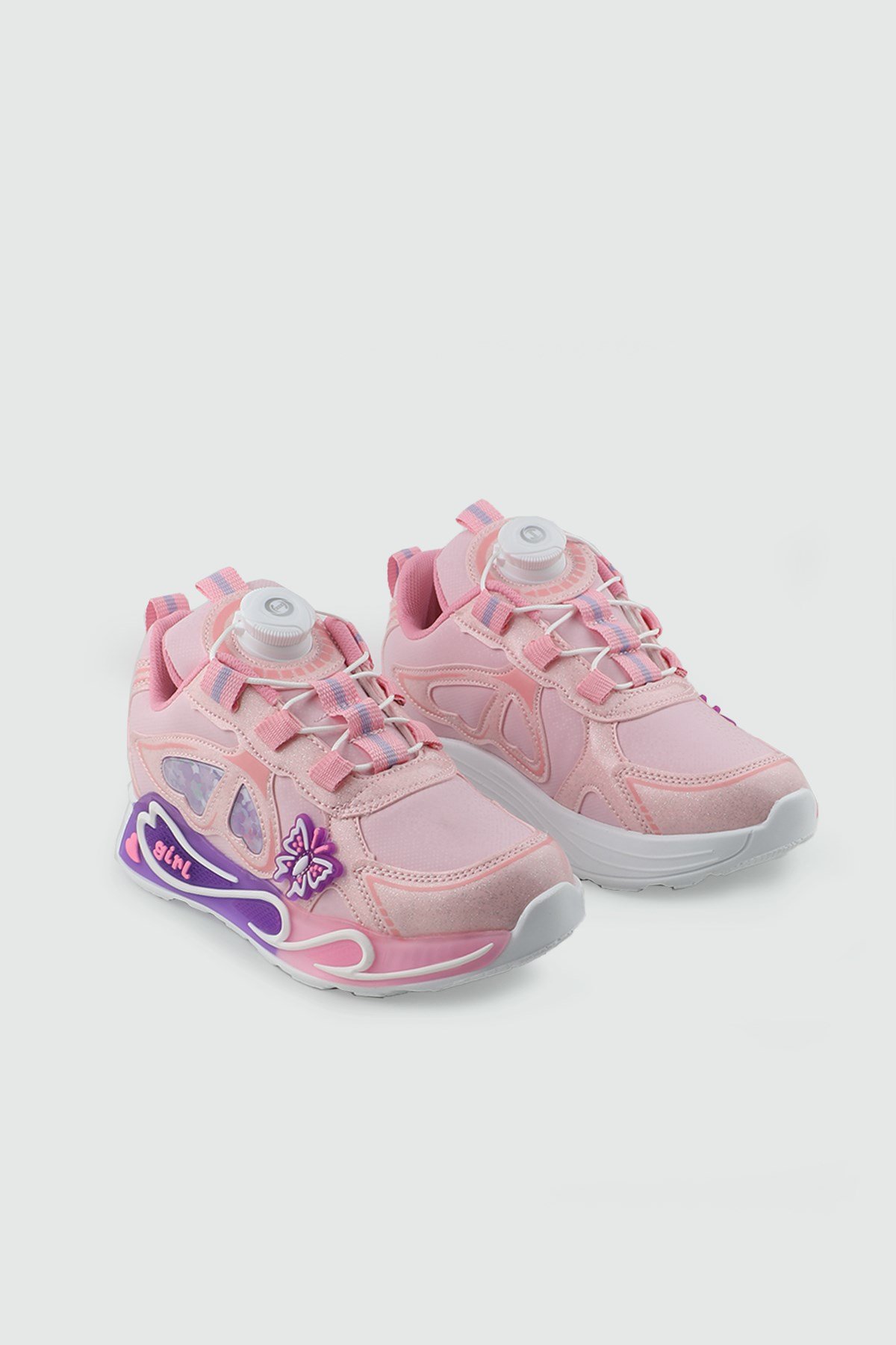Emojili Kız Çocuk Spor Ayakkabı Pembe Çocuk Spor Ayakkabı YİDO 020 F Çocuk Günlük Spor Ayakkabı YİDO YİDO 020 FİLET 26K