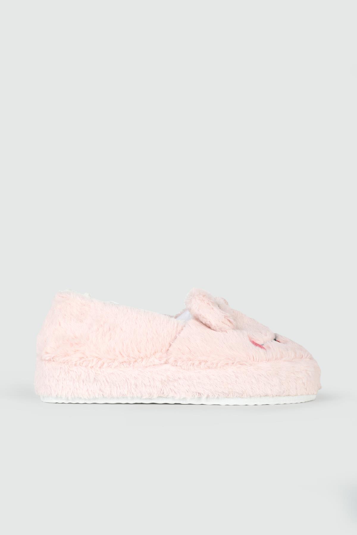 Ev İçi Rahat Hafif Kürklü Pudra Kadın Bot GUDDY Kadın Ev Botu MyBella My Bella Kurbağalı Kadın 24K