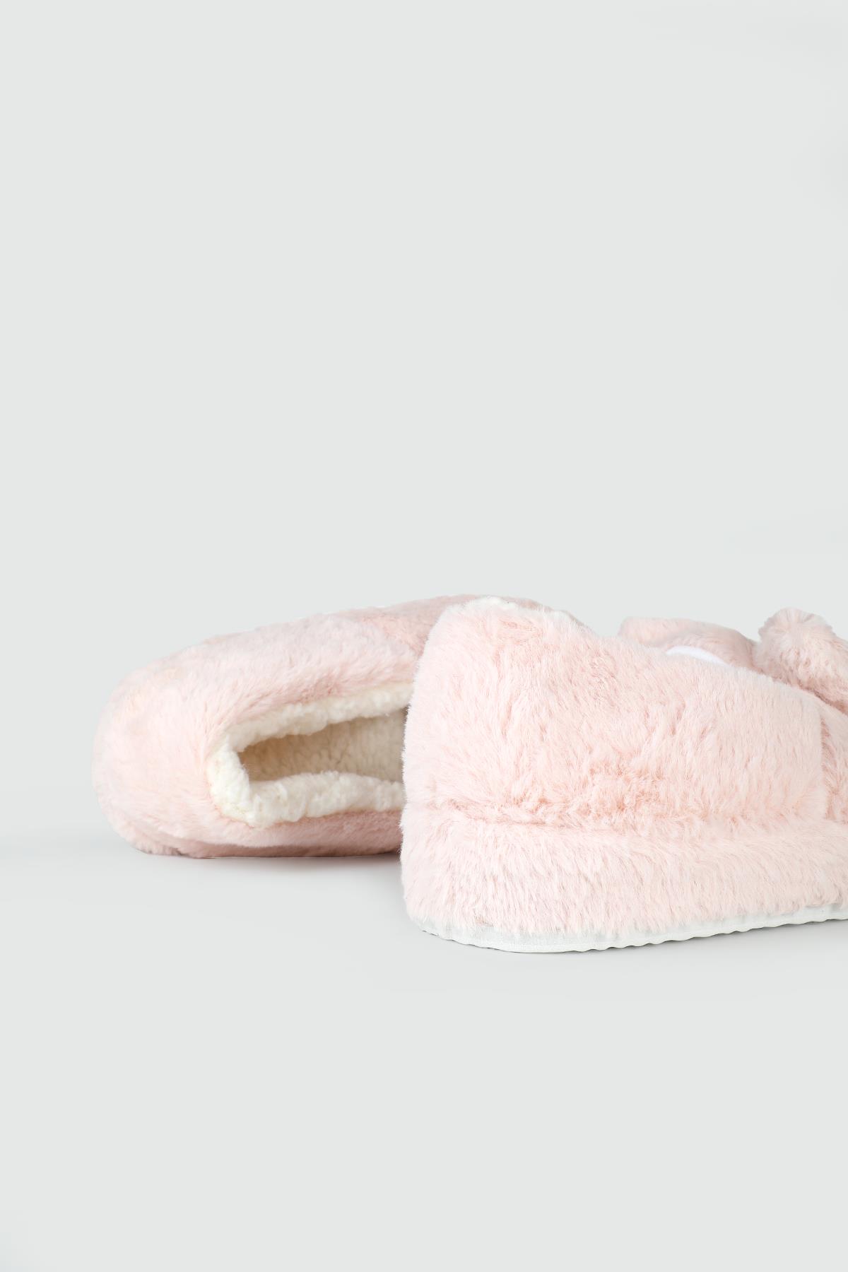 Ev İçi Rahat Hafif Kürklü Pudra Kadın Bot GUDDY Kadın Ev Botu MyBella My Bella Kurbağalı Kadın 24K