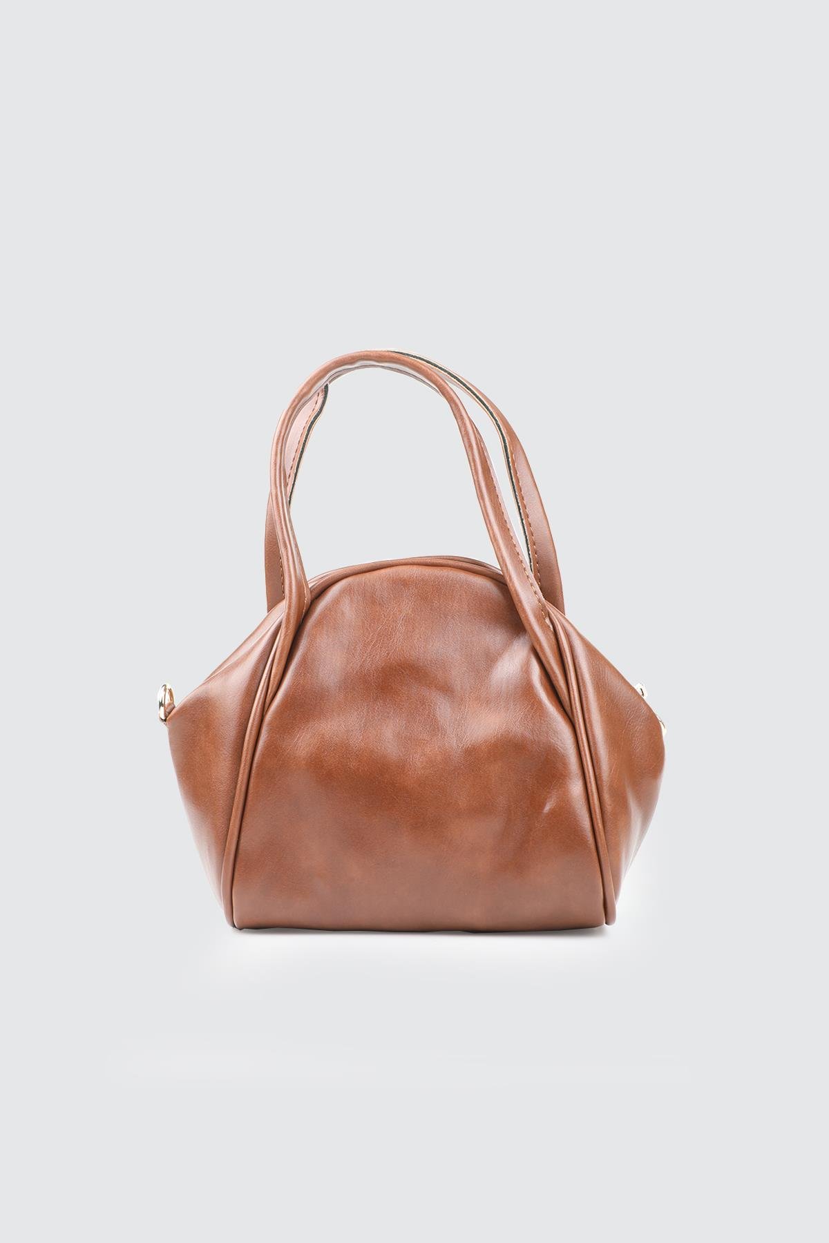 Fermuarlı Çıtlı El Ve Omuz Çanta Kahve Kadın Günlük El Ve Omuz Çanta Mimoza 8183 Günlük Çanta Mimoza Çanta Mimoza 8183