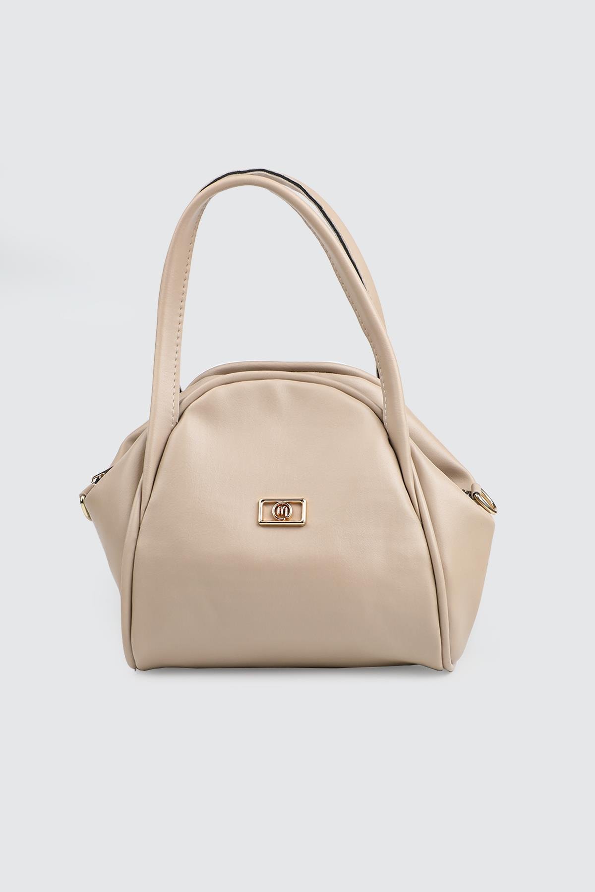 Fermuarlı Çıtlı El Ve Omuz Çanta Krem Kadın Günlük El Ve Omuz Çanta Mimoza 8183 Günlük Çanta Mimoza Çanta Mimoza 8183