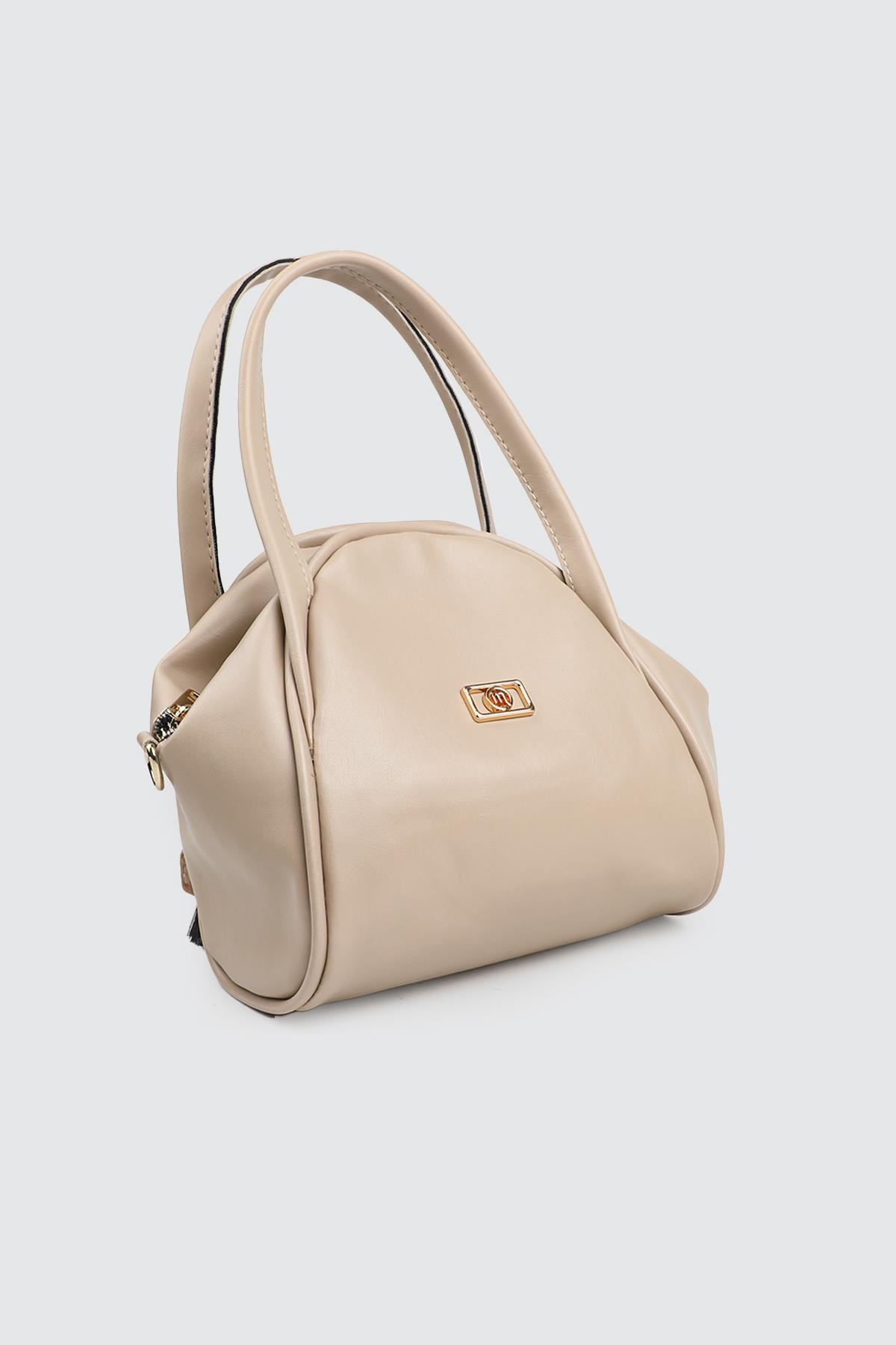 Fermuarlı Çıtlı El Ve Omuz Çanta Krem Kadın Günlük El Ve Omuz Çanta Mimoza 8183 Günlük Çanta Mimoza Çanta Mimoza 8183