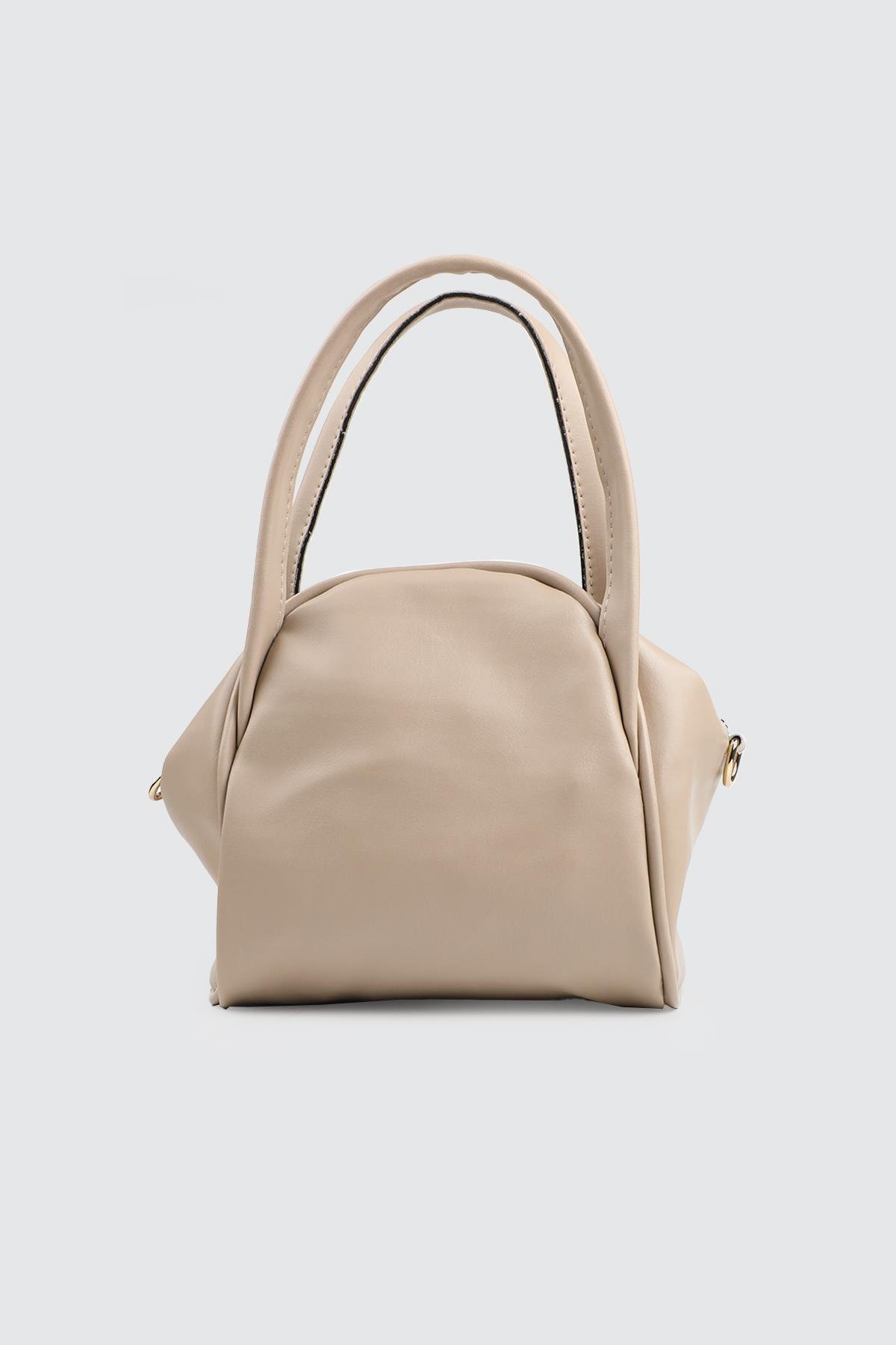 Fermuarlı Çıtlı El Ve Omuz Çanta Krem Kadın Günlük El Ve Omuz Çanta Mimoza 8183 Günlük Çanta Mimoza Çanta Mimoza 8183