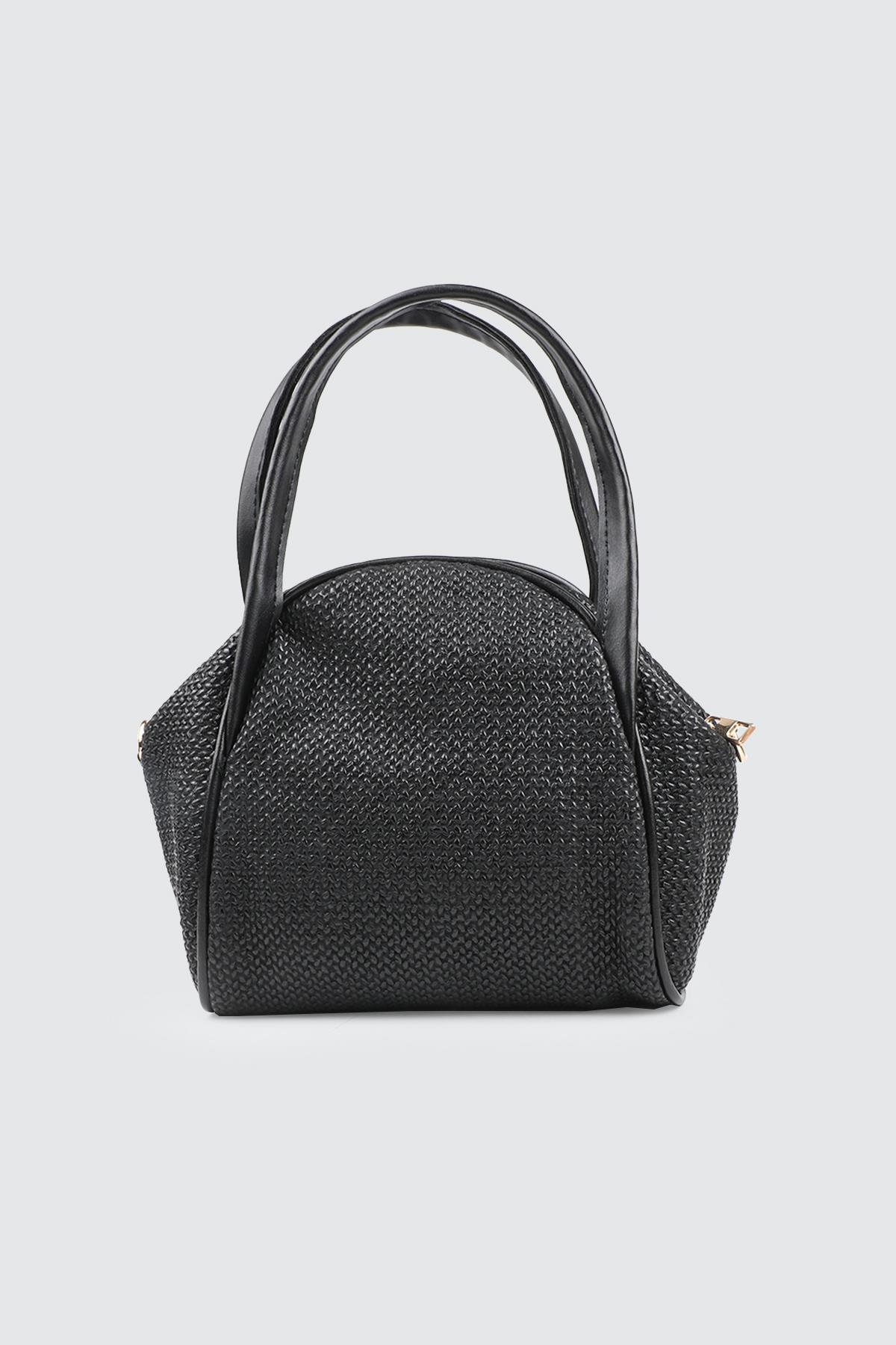 Fermuarlı Çıtlı El Ve Omuz Çanta Siyah Hasır Siyah Kadın Günlük El Ve Omuz Çanta Mimoza 8183 Günlük Çanta Mimoza Çanta Mimoza 8183