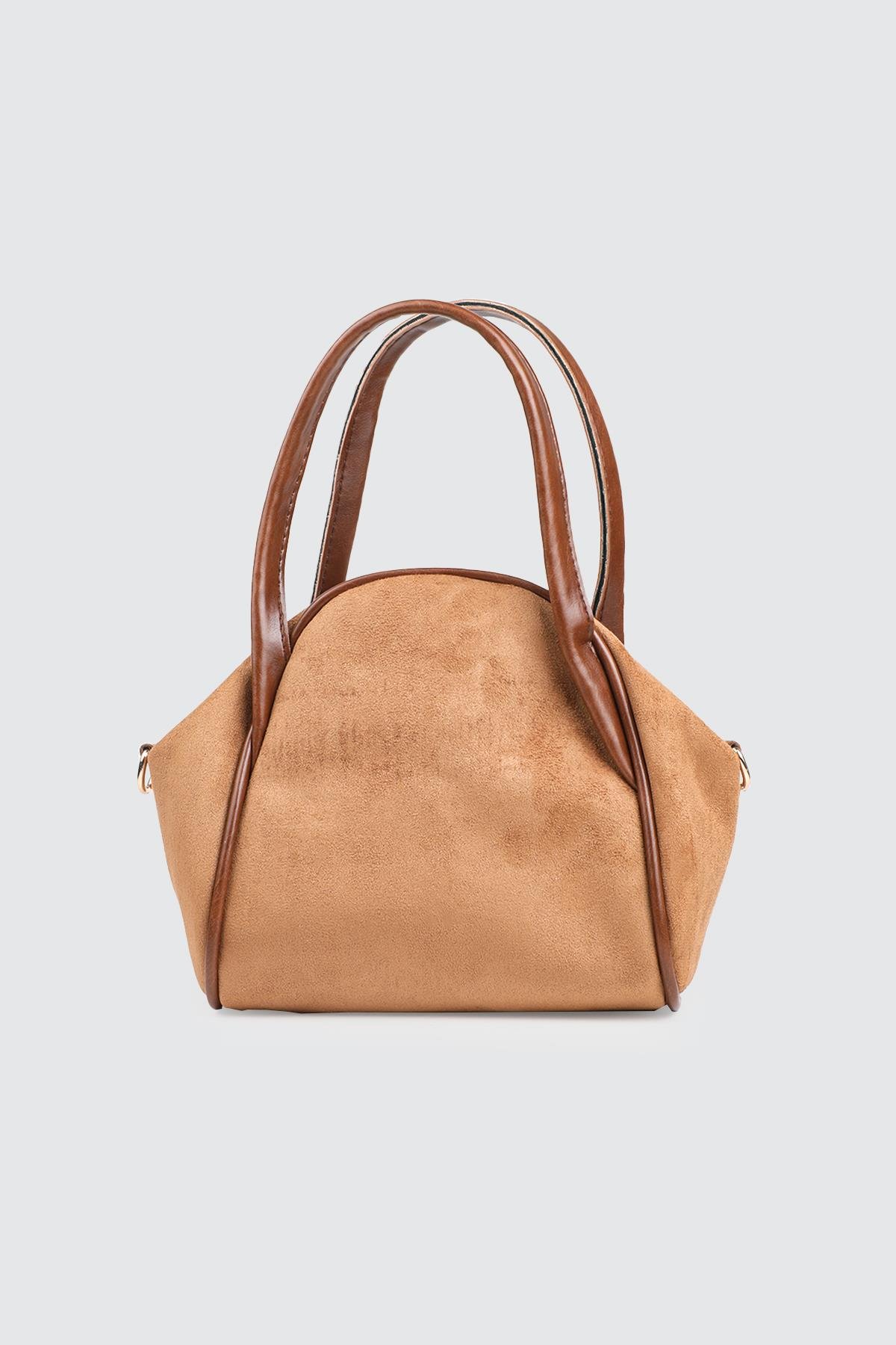 Fermuarlı Çıtlı El Ve Omuz Çanta Taba Kadın Günlük El Ve Omuz Çanta Mimoza 8183 Günlük Çanta Mimoza Çanta Mimoza 8183