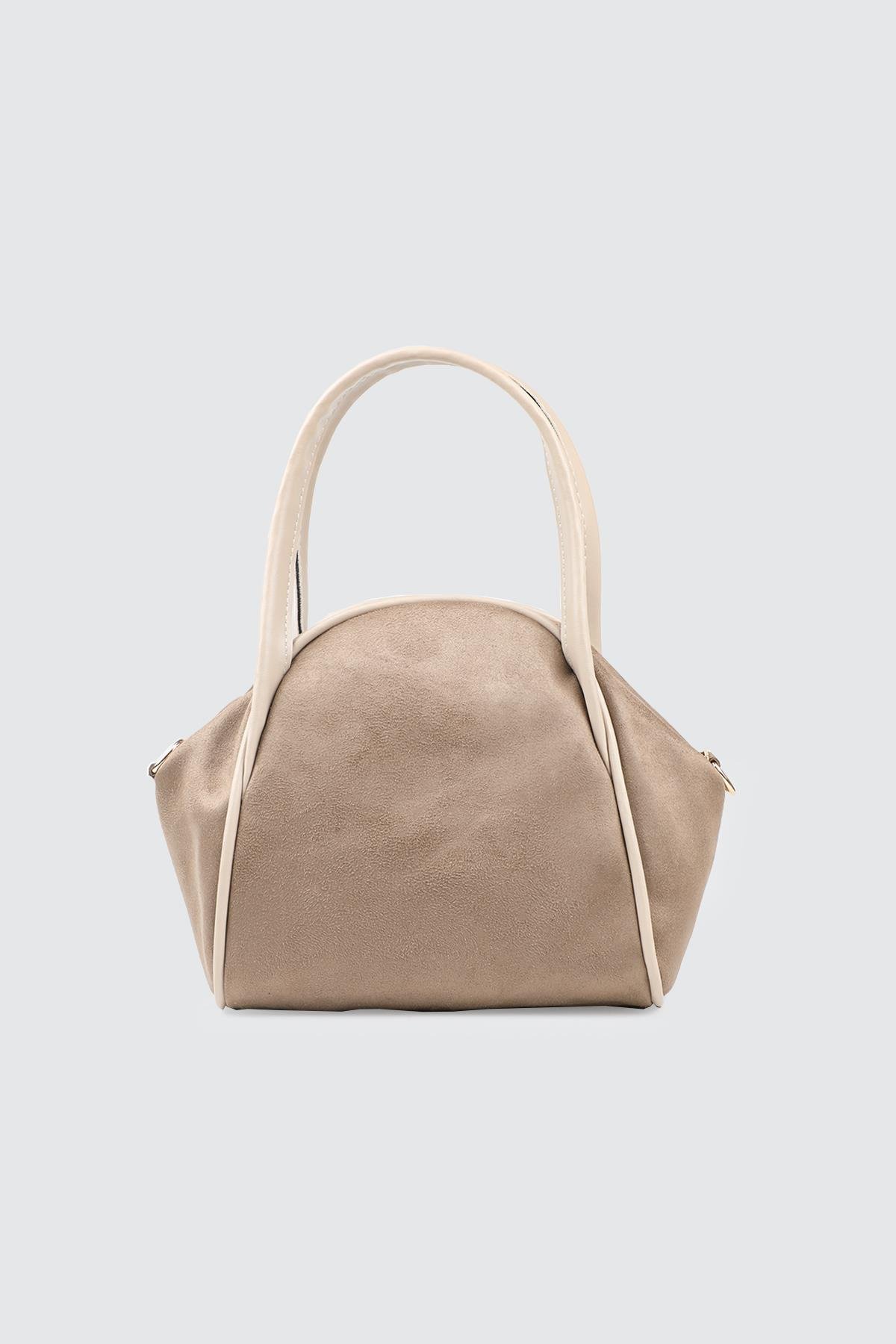 Fermuarlı Çıtlı El Ve Omuz Çanta Vizon Kadın Günlük El Ve Omuz Çanta Mimoza 8183 Günlük Çanta Mimoza Çanta Mimoza 8183