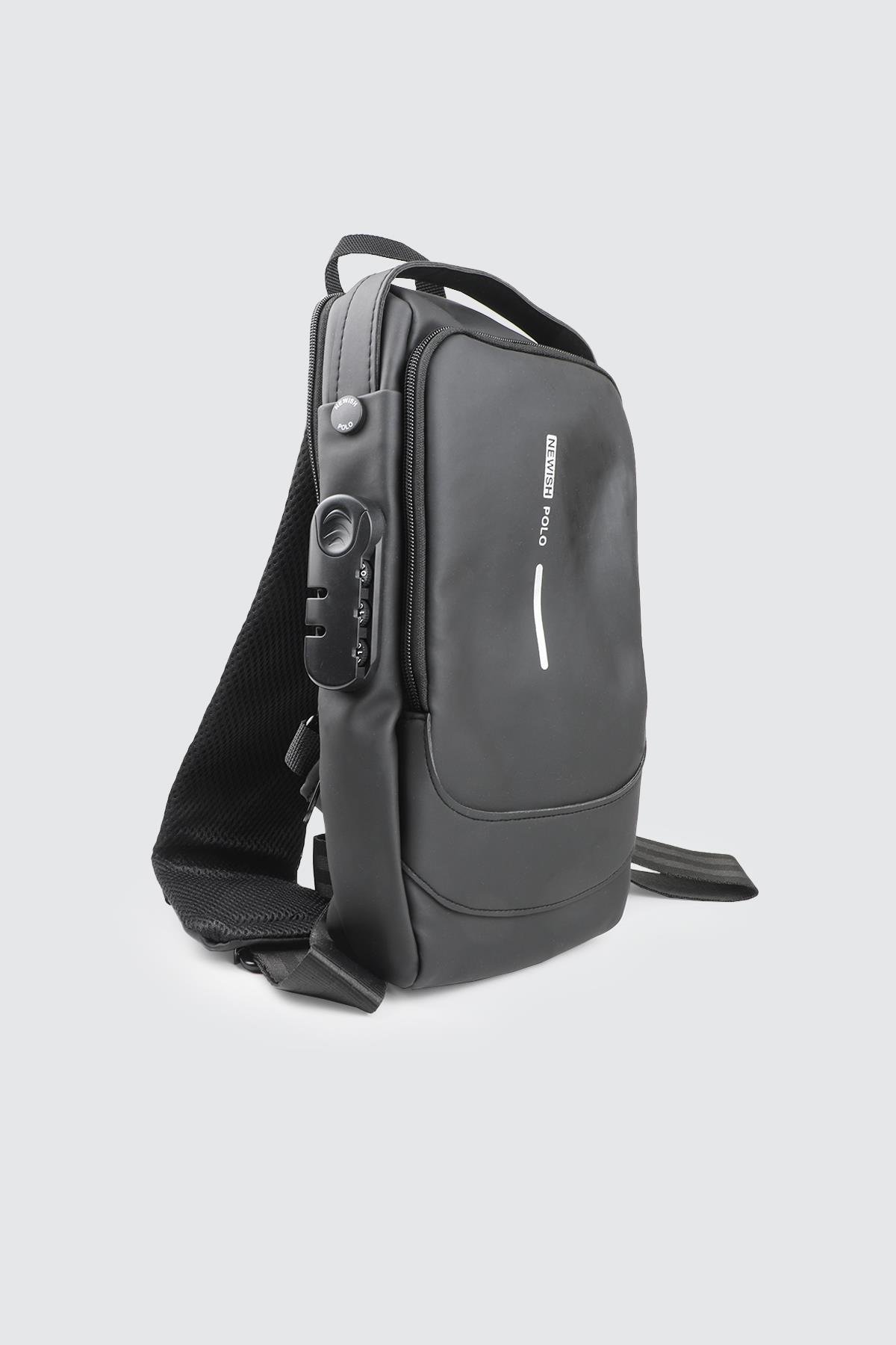 Fermuarlı ve Kilitli Siyah Çok Gözlü El ve Omuz Çanta SEVENTEEN 2404 Günlük Çanta SEVENTEEN SEVENTEEN 2404 Biker Pro