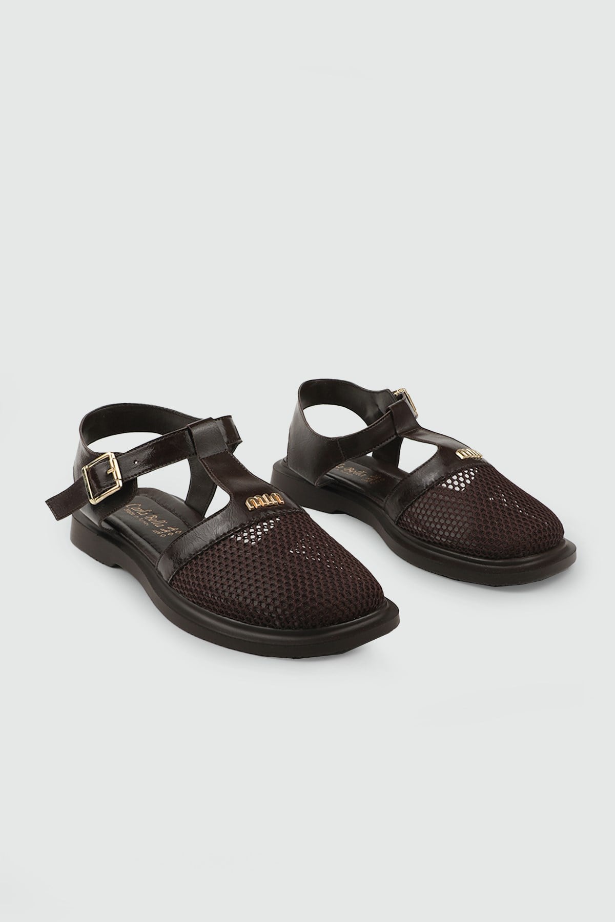 Fileli Toka Detaylı Sandalet Kahve Rustik Kadın Sandalet My Bella S-26520 Kadın Düz Sandalet MY BELLA My Bella S-26520 Kadın 26Y