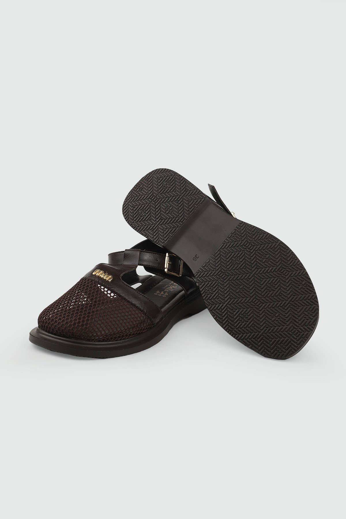 Fileli Toka Detaylı Sandalet Kahve Rustik Kadın Sandalet My Bella S-26520 Kadın Düz Sandalet MY BELLA My Bella S-26520 Kadın 26Y
