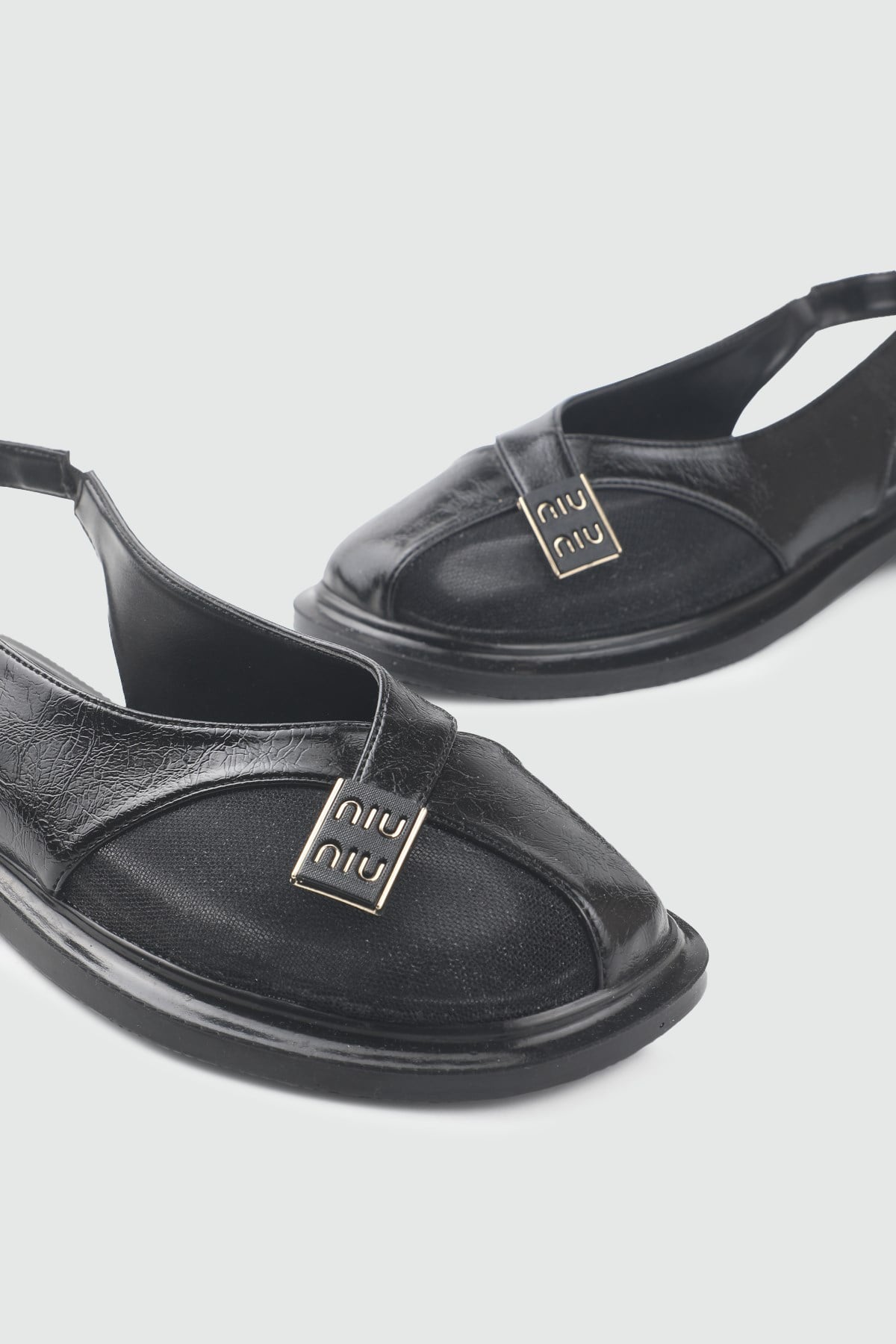 Fileli Toka Detaylı Sandalet Siyah Rustik Kadın Sandalet My Bella S-26480 Kadın Alçak Topuklu MY BELLA My Bella S-26480 Kadın 26Y