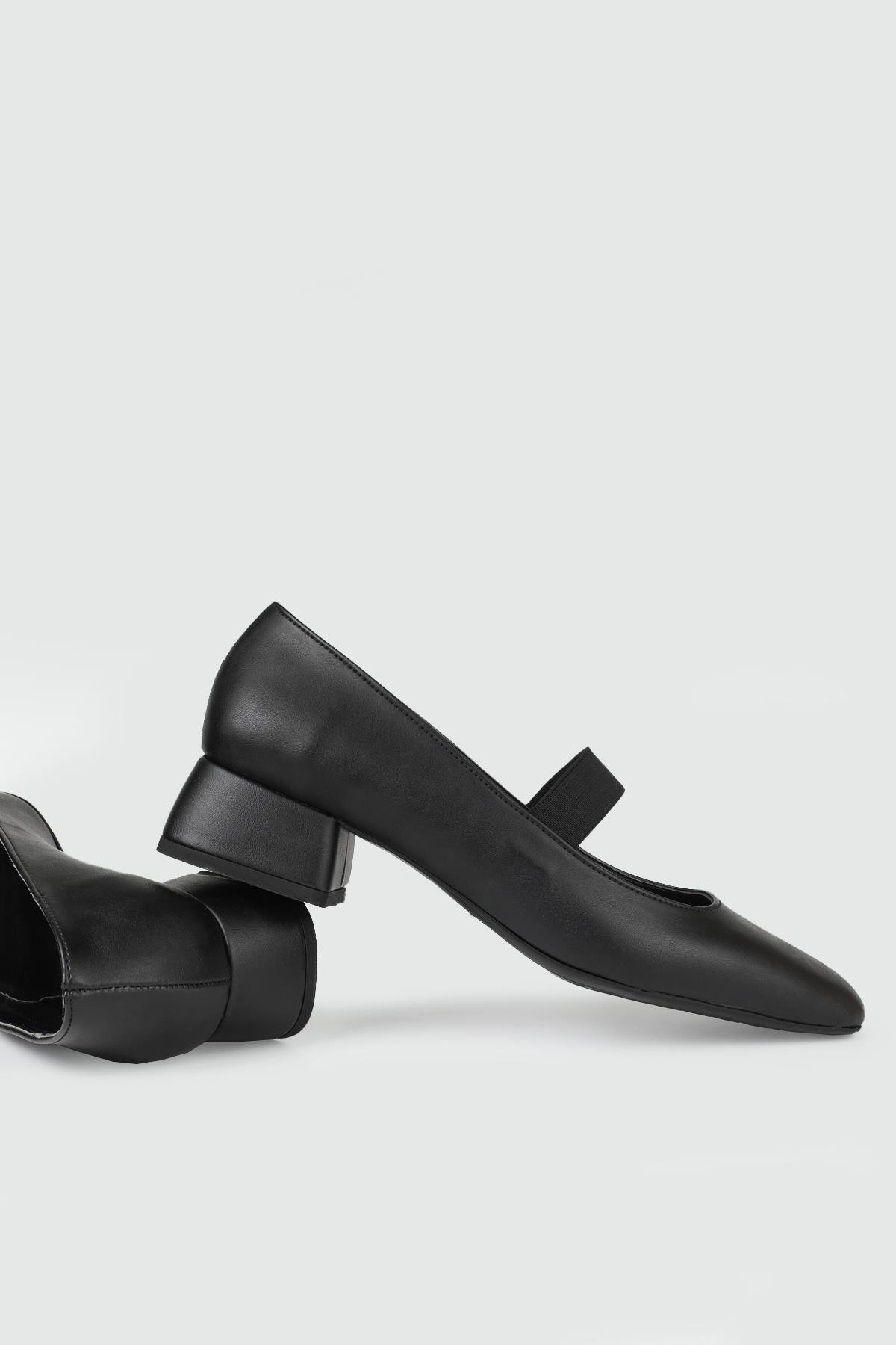 Fileli Topuklu Siyah Kadın Ayakkabı SRP-188 Kadın Alçak Topuklu Serap MYBELLA SRP-143 Kadın 25Y