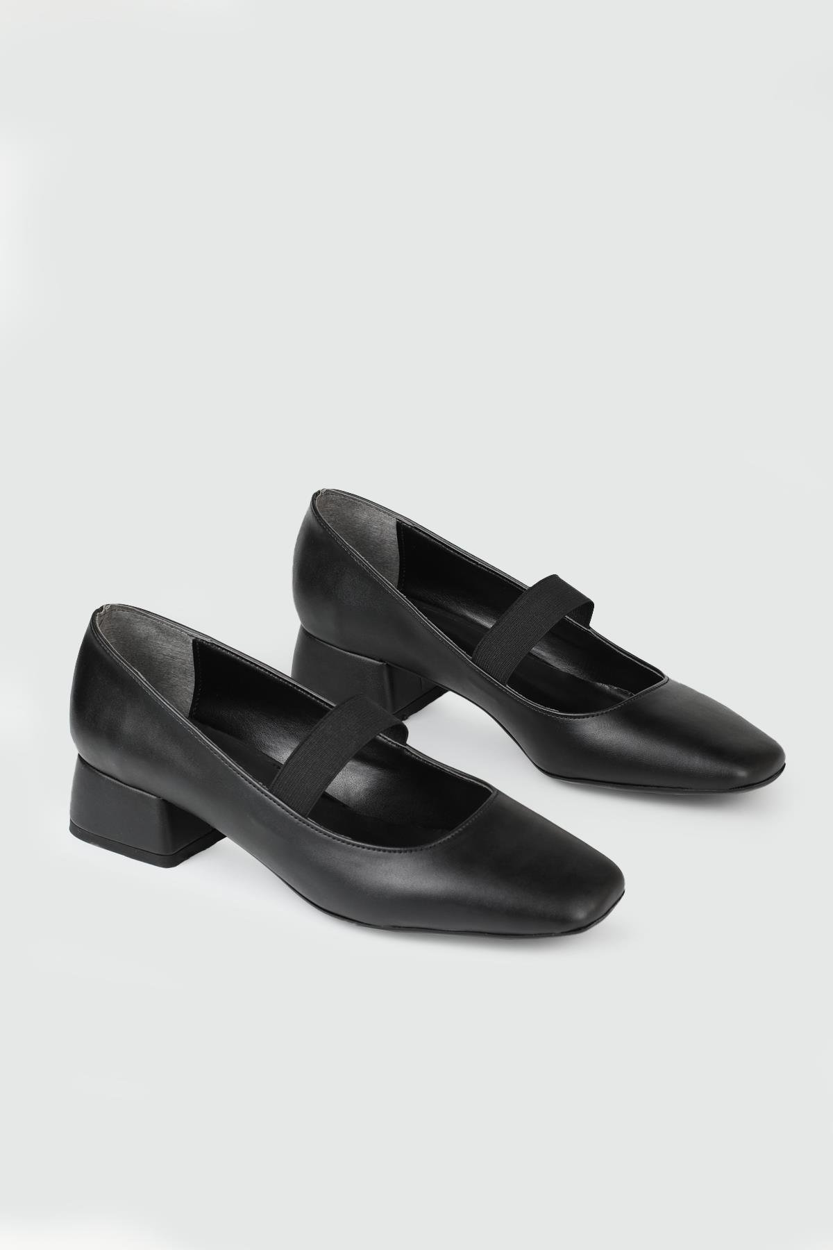 Fileli Topuklu Siyah Kadın Ayakkabı SRP-188 Kadın Alçak Topuklu Serap MYBELLA SRP-143 Kadın 25Y