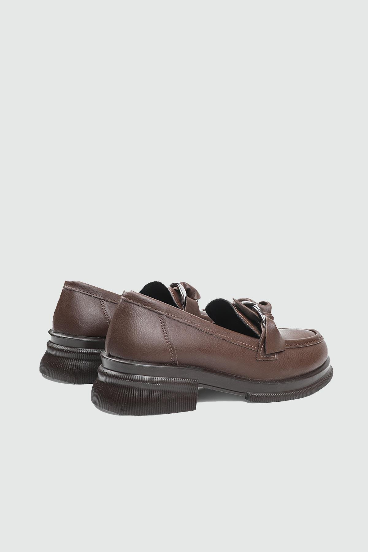 Fiyonklu Günlük Rahat Kahve Kadın Loafer MH-175 Kadın Günlük Ayakkabı MyBella MY BELLA MH-175 Kadın 25K