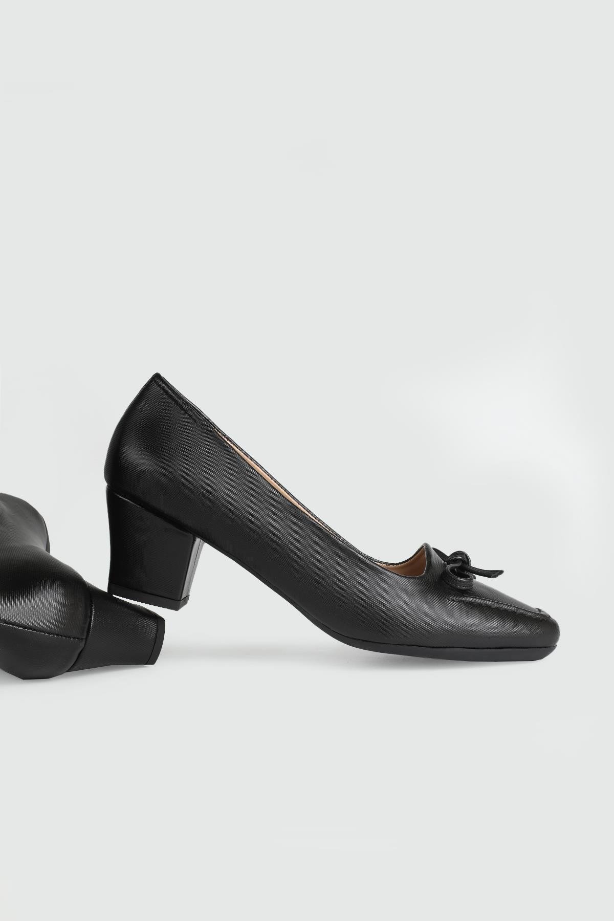 Fiyonklu Günlük Rahat Siyah Kadın Ayakkabı MF-8628 Kadın Alçak Topuklu MyBella MYBELLA  MF-8628 Kadın 25Y