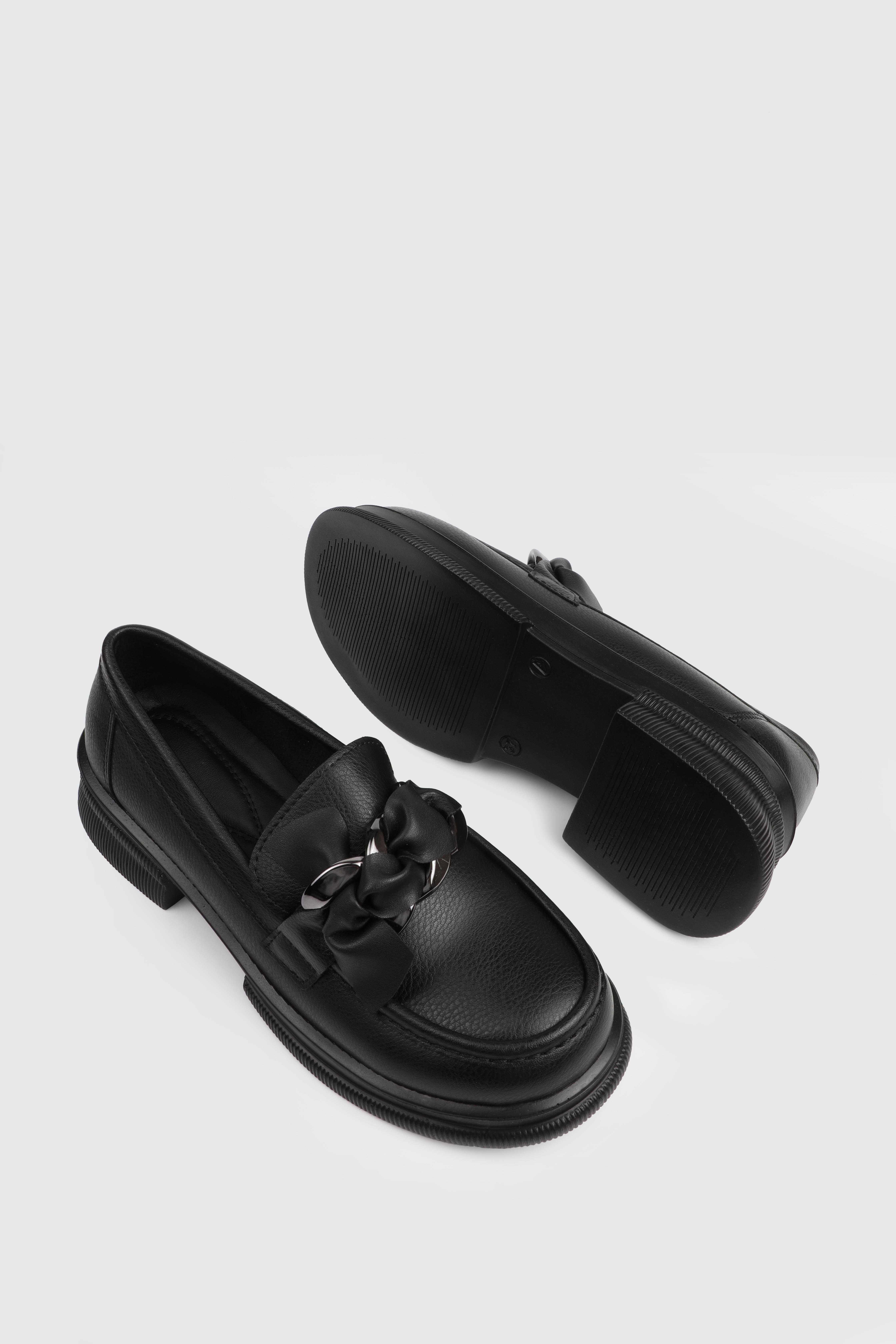 Fiyonklu Günlük Rahat Siyah Kadın Loafer MH-175 Kadın Günlük Ayakkabı MyBella MY BELLA MH-175 Kadın 24Y