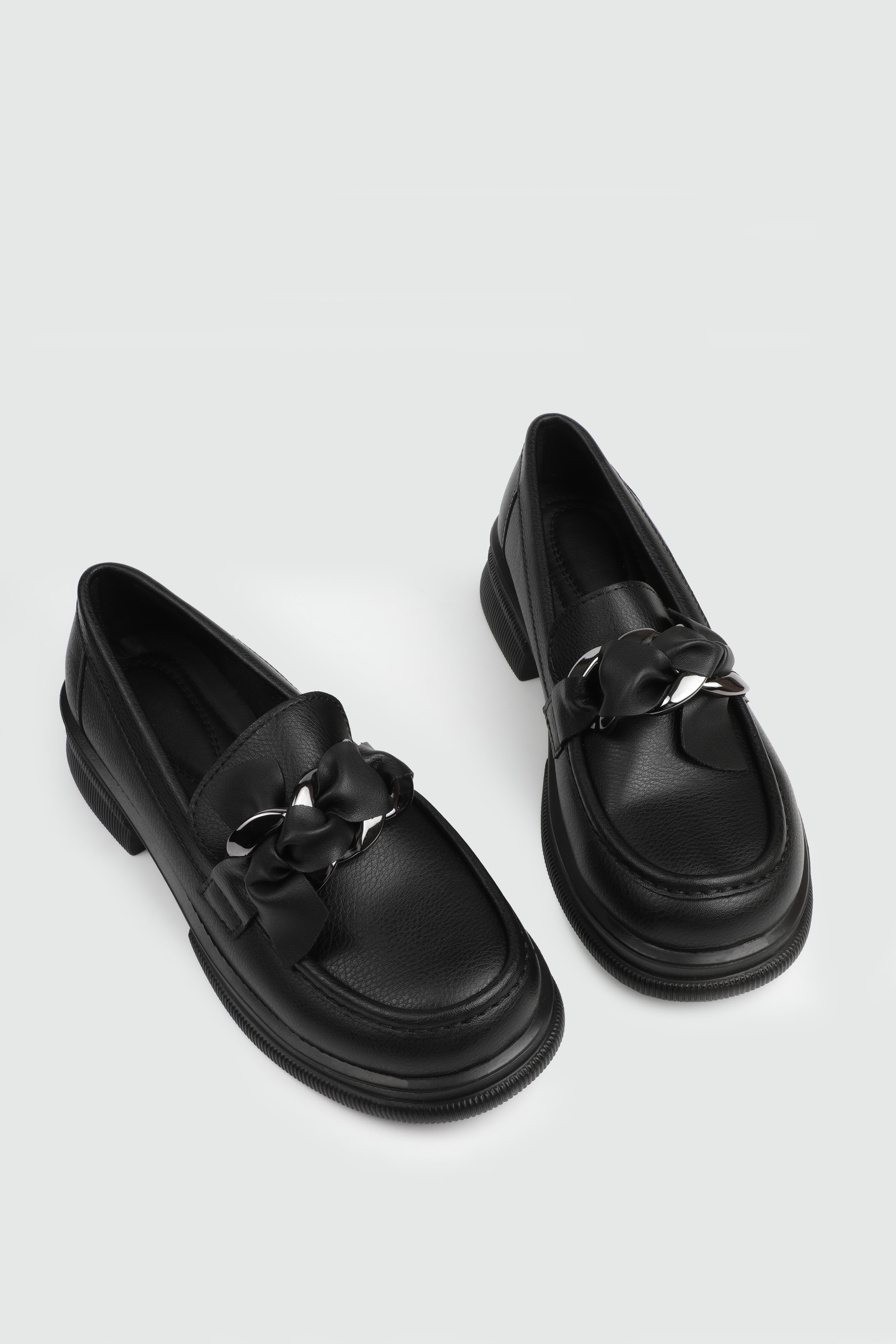 Fiyonklu Günlük Rahat Siyah Kadın Loafer MH-175 Kadın Günlük Ayakkabı MyBella MY BELLA MH-175 Kadın 24Y