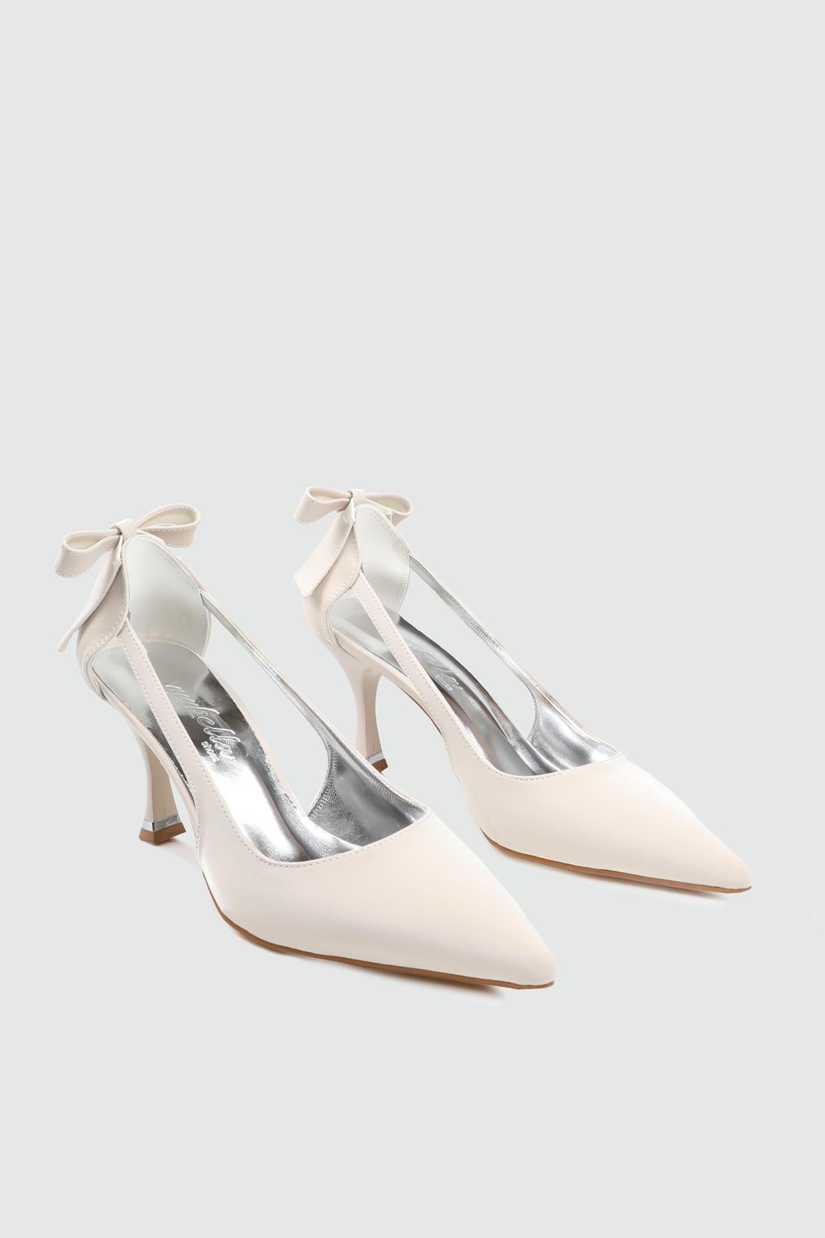 Fiyonklu Topuklu Ten Vakum Kadın Ayakkabı SÇ-261 Kadın Yüksek Topuklu Carla Bella My Bella SÇ-261 Kadın 25Y