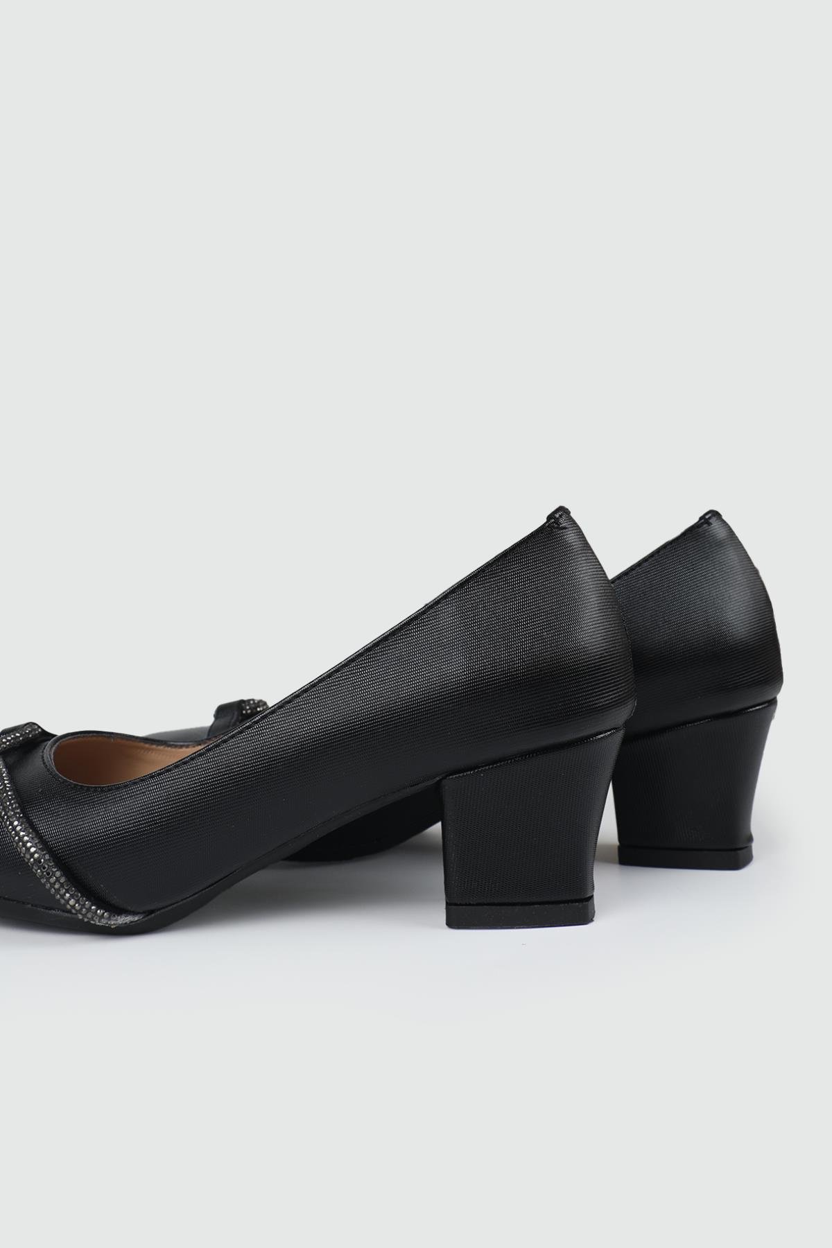 Günlük 5 cm Topuklu Siyah Kadın Ayakkabı MF-8631 Kadın Alçak Topuklu MyBella MYBELLA  MF-8631 Kadın 24Y