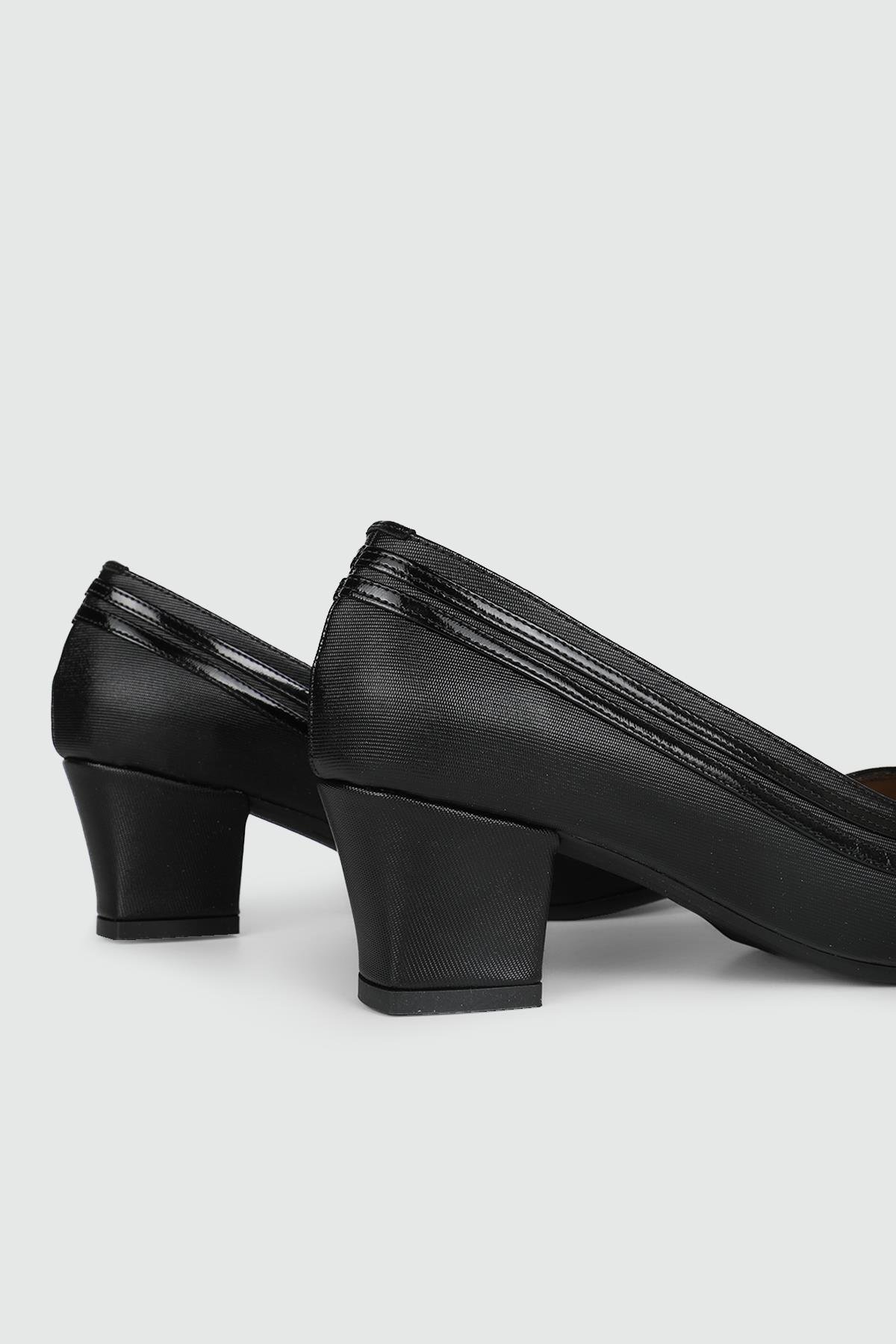 Günlük 5 cm Topuklu Siyah Kadın Ayakkabı 8672-09 Kadın Alçak Topuklu MyBella MYBELLA  MF-8672-09 Kadın 24Y