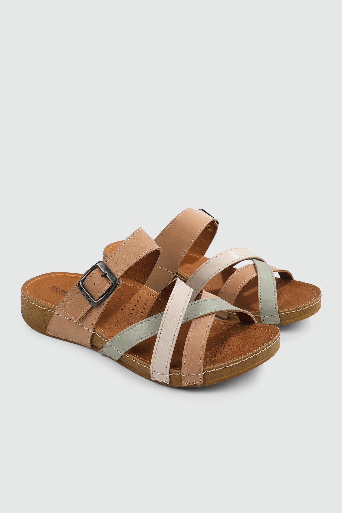 Günlük Anatomik İç Taban Kum Kadın Terlik GİZEH Kadın Günlük Terlik Muya MUYA 31119 GİZEH ZEN TERLİK