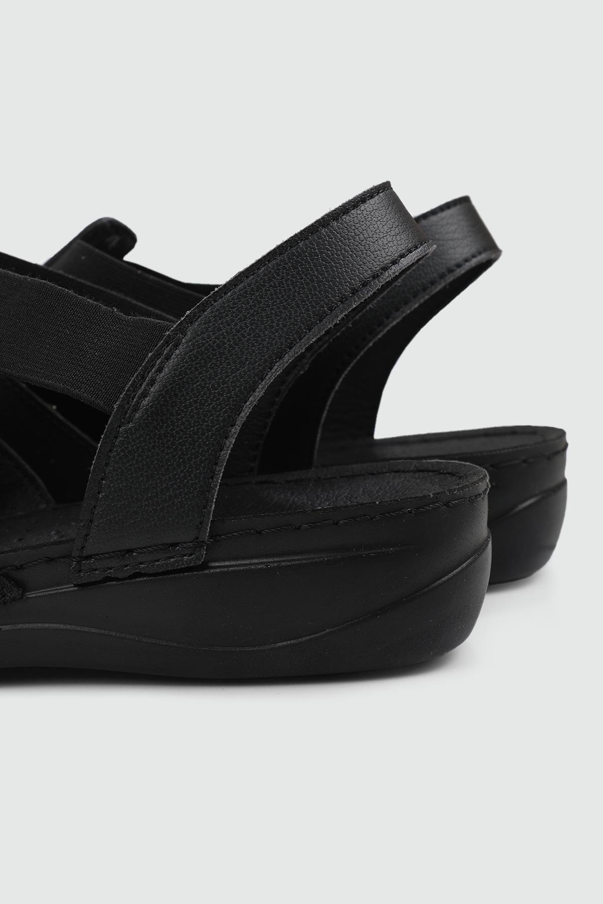 Günlük Anatomik İç Taban Siyah Kadın Sandalet AMANDA Kadın Düz Sandalet Muya MUYA 31143 AMANDA ZEN