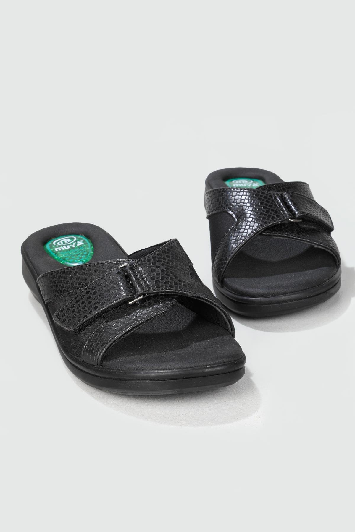 Günlük Anatomik İç Taban Siyah Kadın Terlik VALDES Kadın Günlük Terlik Muya MUYA 32201 VALDES ZEN TERLİK