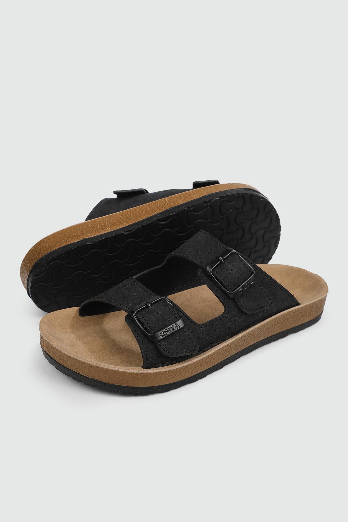 Günlük Anatomik İç Taban Siyah Nubuk Kadın Terlik YUNA Kadın Günlük Terlik Muya MUYA 31032 YUNA ZEN TERLİK
