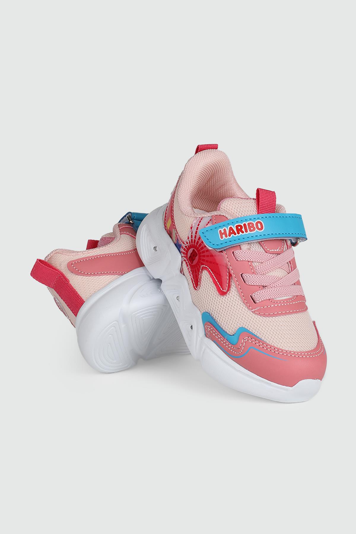 Günlük Bağcıklı Cırtlı Işıklı Pembe Çocuk Spor Ayakkabı 01 Çocuk Günlük Spor Ayakkabı HARİBO HARİBO 01 PTK 24Y