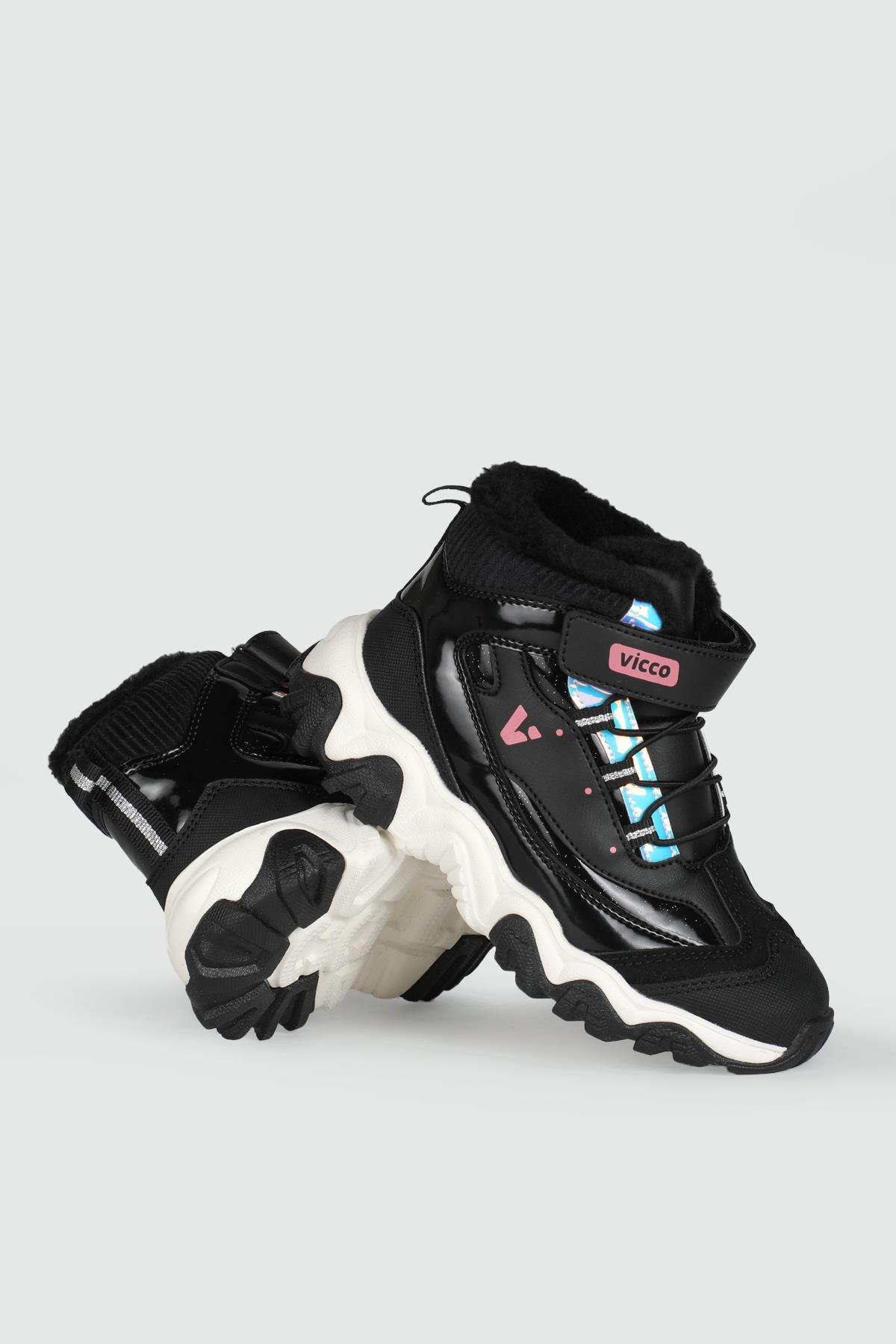 Günlük Bağcıklı Cırtlı Siyah Çocuk Bot 423 Çocuk bot & Çizme Vicco VİCCO 423 Radus Filet 24K