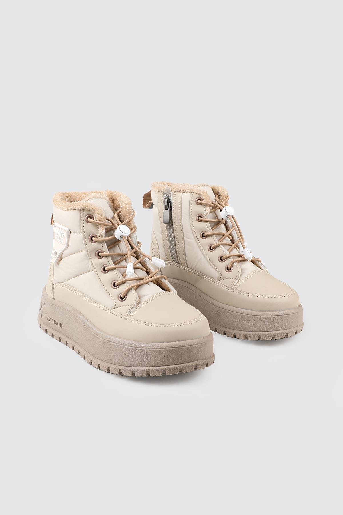 Günlük Bağcıklı Fermuarlı Bej Rahat Unisex Çocuk Kar Botu North Blue 037 Çocuk Yağmur ve Kar Botu North Blue North Blue 037 Filet 25K