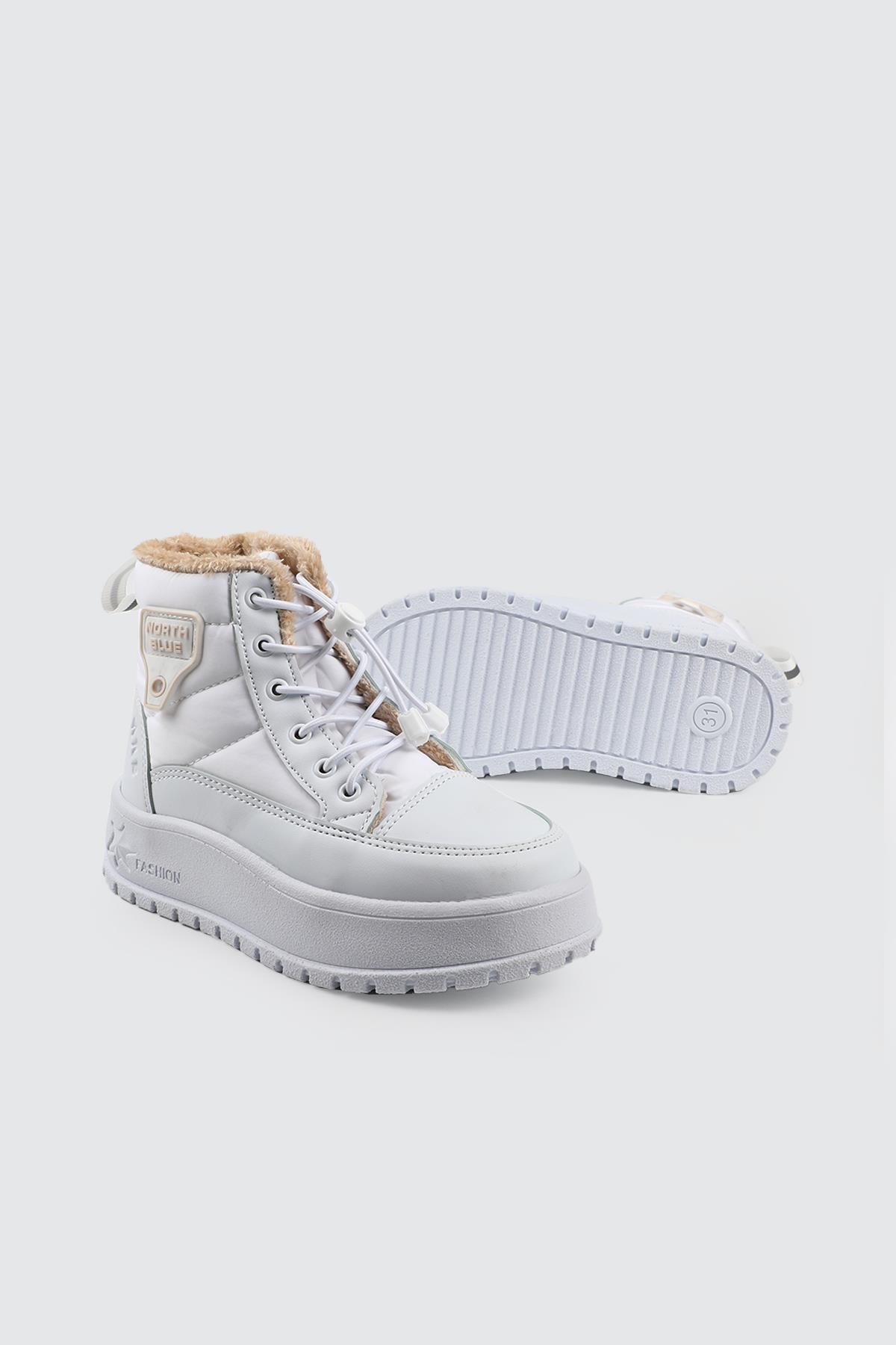 Günlük Bağcıklı Fermuarlı Beyaz Rahat Unisex Çocuk Kar Botu North Blue 037 Çocuk Yağmur ve Kar Botu North Blue North Blue 037 Filet 25K