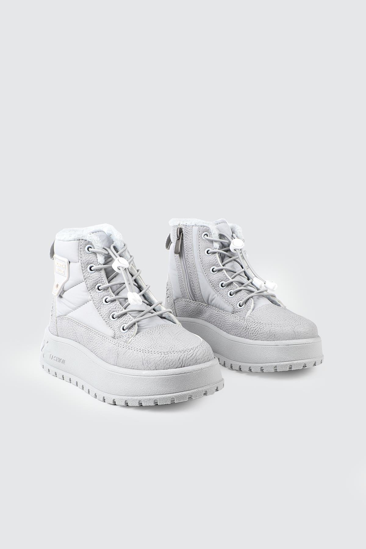 Günlük Bağcıklı Fermuarlı Gri Rahat Unisex Çocuk Kar Botu North Blue 037 Çocuk Yağmur ve Kar Botu North Blue North Blue 037 Filet 25K