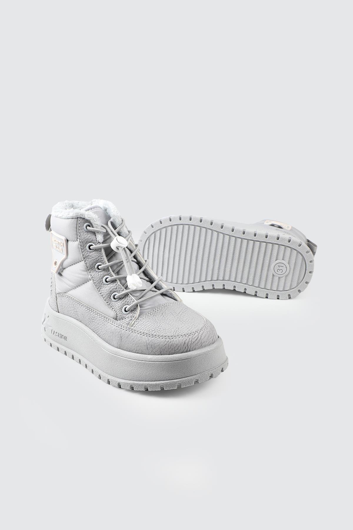 Günlük Bağcıklı Fermuarlı Gri Rahat Unisex Çocuk Kar Botu North Blue 037 Çocuk Yağmur ve Kar Botu North Blue North Blue 037 Filet 25K