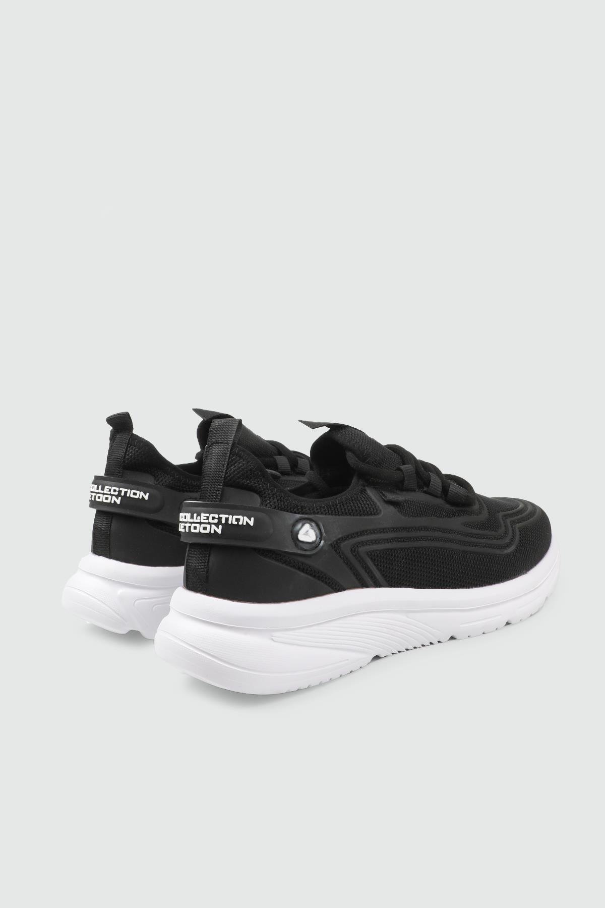Günlük Bağcıklı Siyah Beyaz Erkek Spor Ayakkabı LETOON 300 Erkek Günlük Spor Ayakkabı Letoon LETOON 25Y 300 MER SPOR