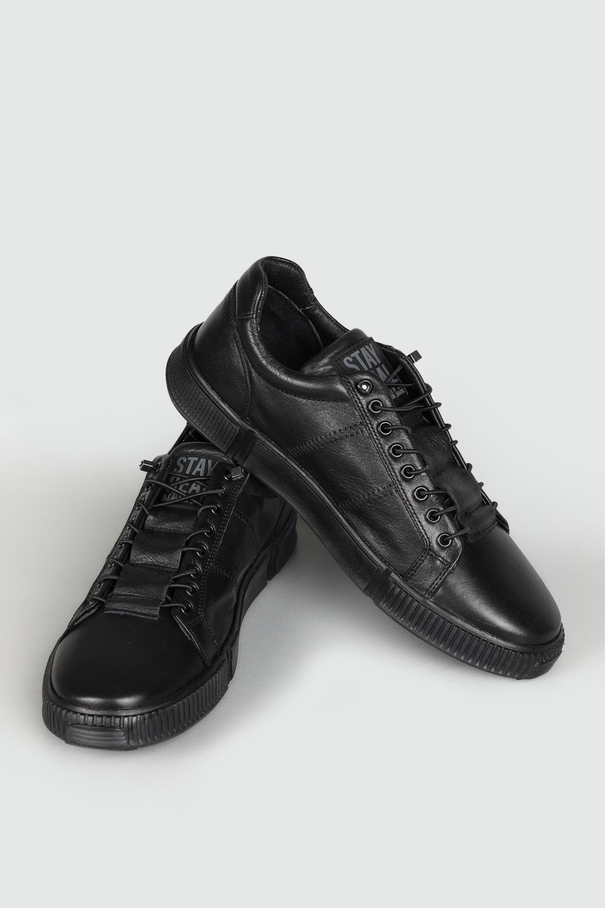 Günlük Bağcıklı Siyah Siyah Erkek Ayakkabı 20250 Erkek Günlük Ayakkabı Hammer Jack HAMMERJACK 20250 MER AYAK