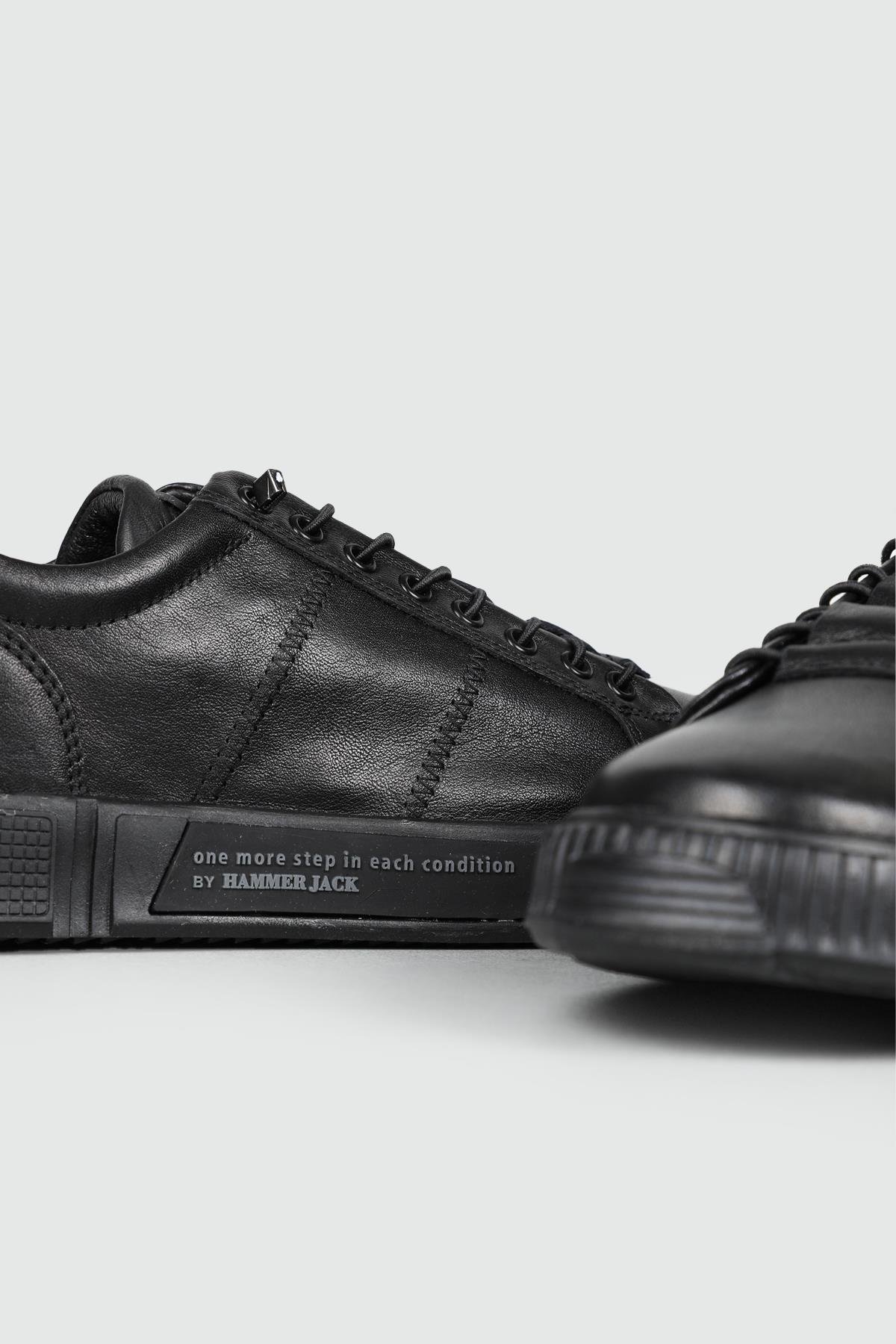 Günlük Bağcıklı Siyah Siyah Erkek Ayakkabı 20250 Erkek Günlük Ayakkabı Hammer Jack HAMMERJACK 20250 MER AYAK