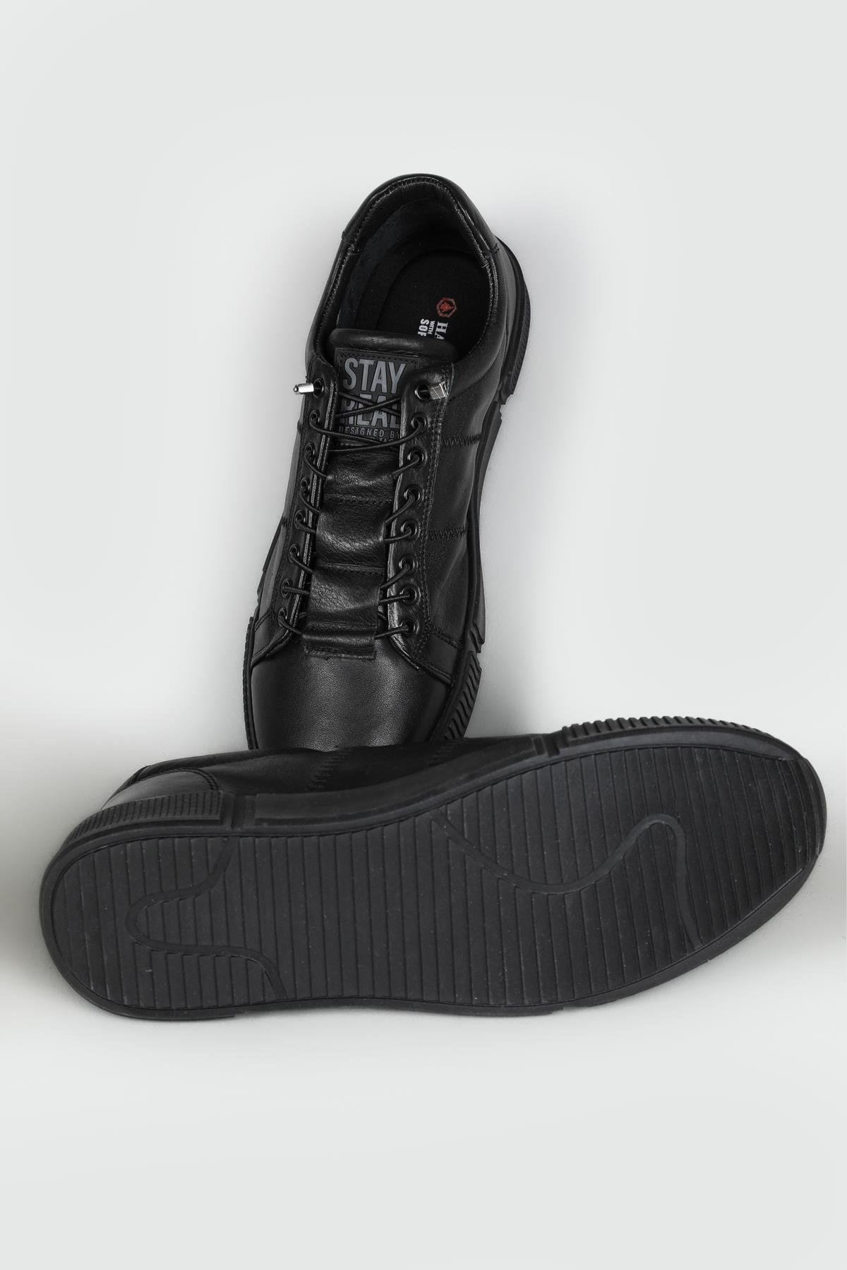 Günlük Bağcıklı Siyah Siyah Erkek Ayakkabı 20250 Erkek Günlük Ayakkabı Hammer Jack HAMMERJACK 20250 MER AYAK