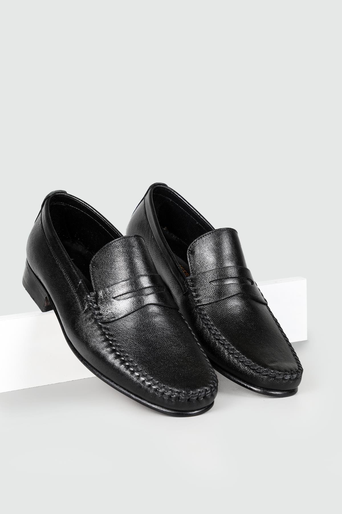 Günlük Deri Kösele Sıyah Erkek Ayakkabı 405 Erkek Klasik Ayakkabı Suphi Şeker SUPHİ ŞEKER 405 MER