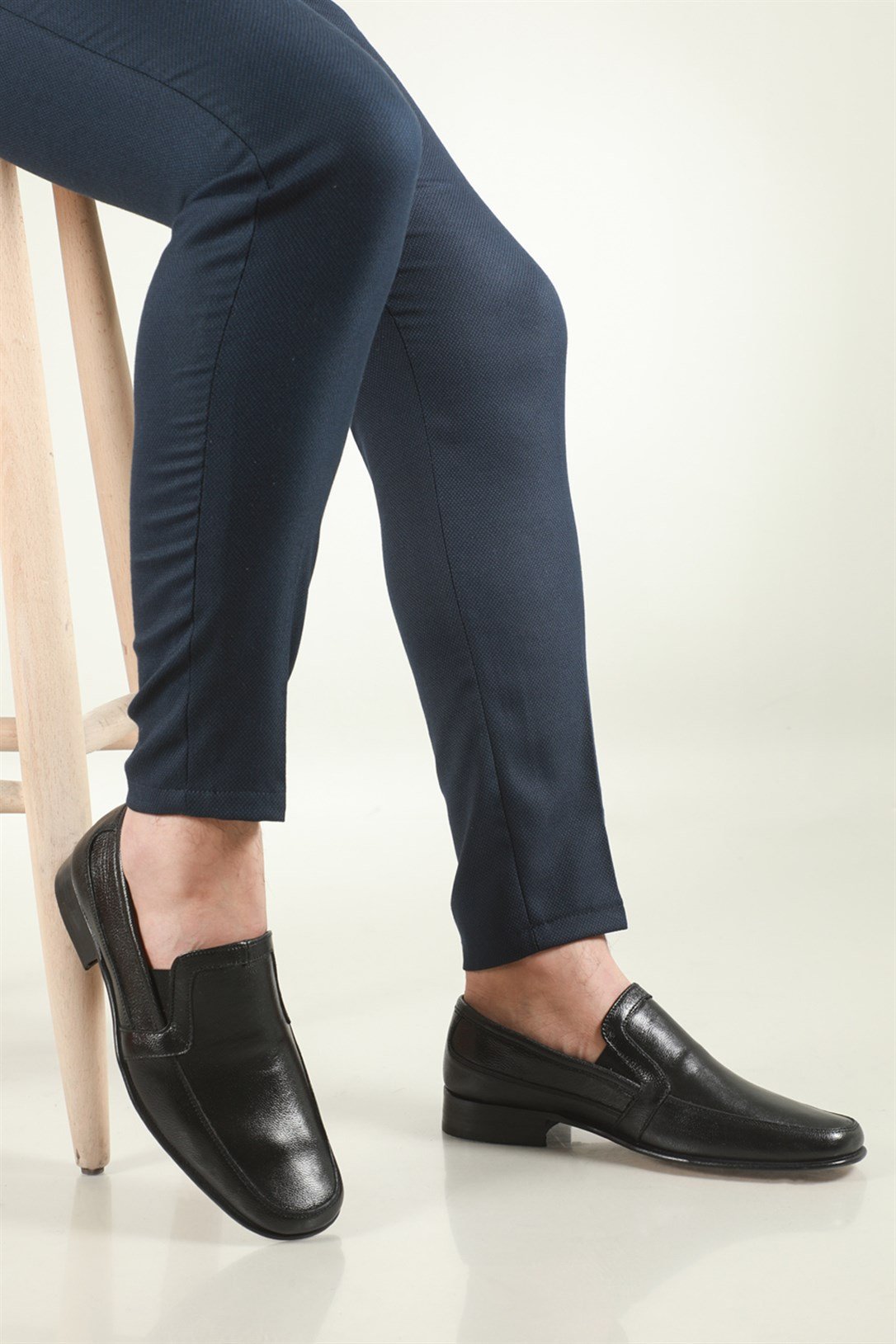 Günlük Deri Kösele Siyah Erkek Ayakkabı 88-1 Erkek Klasik Ayakkabı Suphi Şeker 