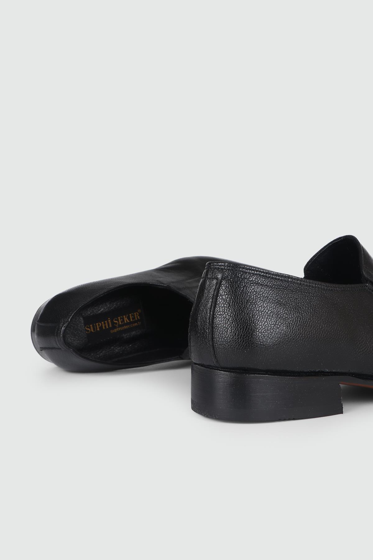 Günlük Deri Kösele Siyah Erkek Ayakkabı 050 Erkek Klasik Ayakkabı Suphi Şeker SUPHİ ŞEKER 050 MER KÖSELE