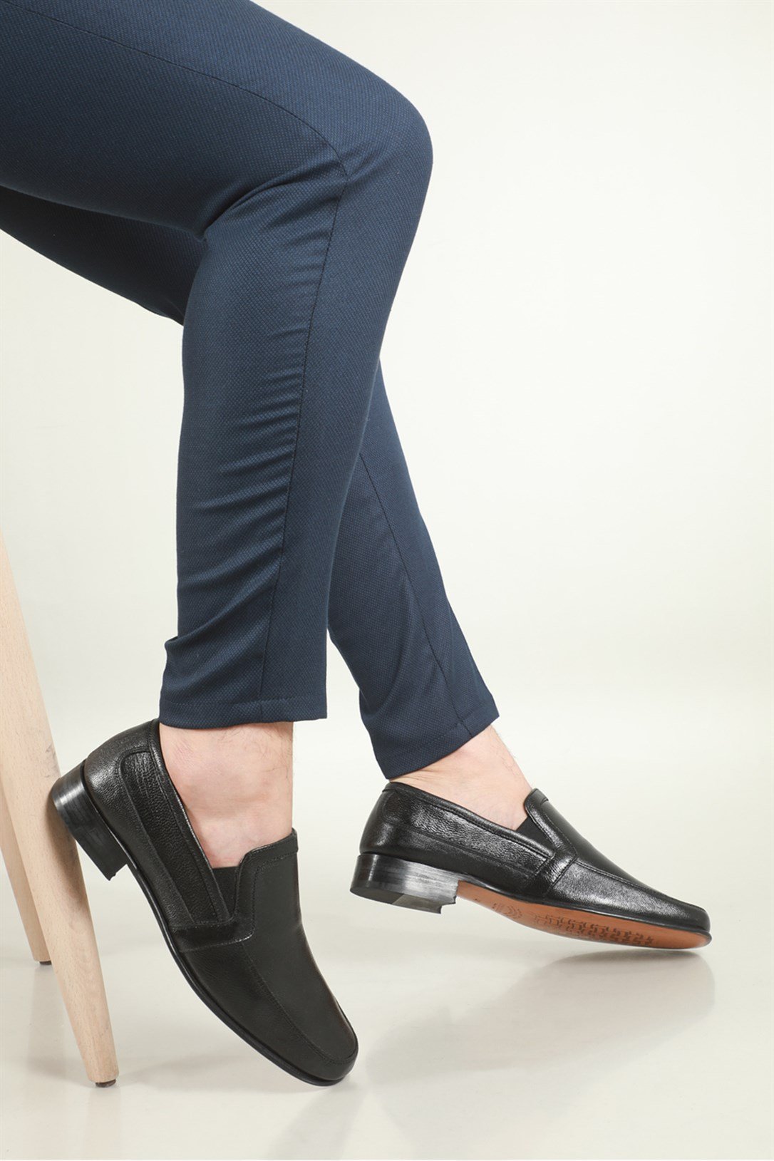 Günlük Deri Kösele Siyah Erkek Ayakkabı 88-1 Erkek Klasik Ayakkabı Suphi Şeker 