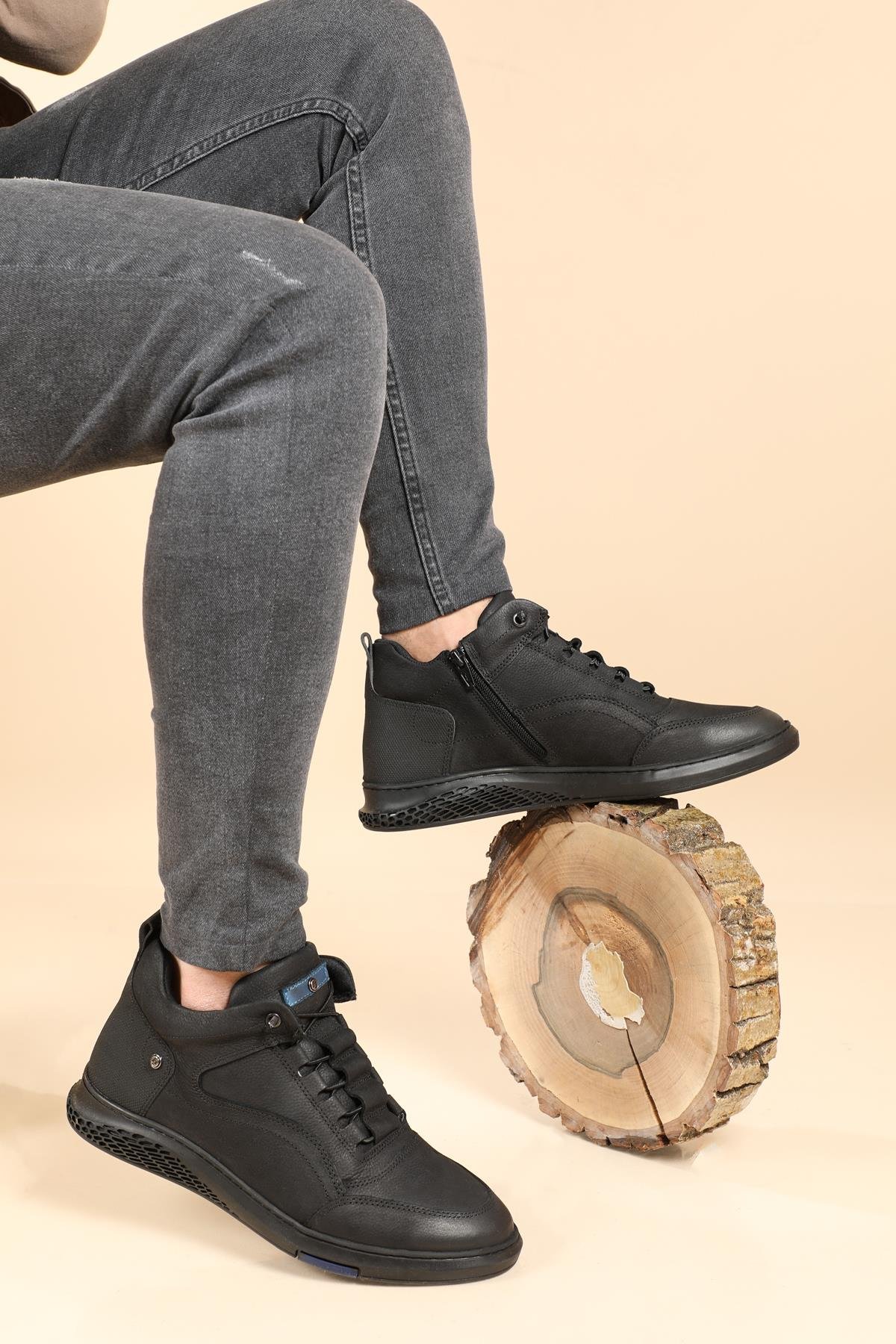 Günlük Deri Sıyah Erkek Bot 20595 Erkek Günlük Confort Bot Hammer Jack HAMMER JACK 102-20595