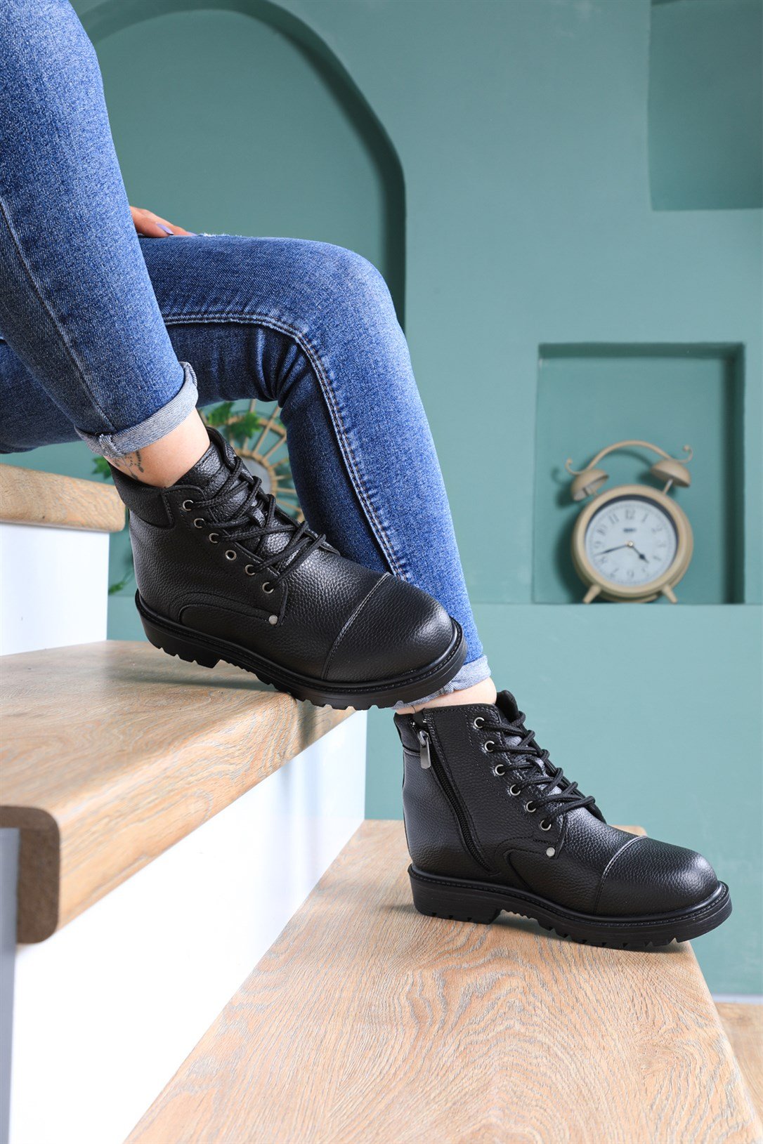 Günlük Fermuarlı Siyah Floter Unisex Bot 104 Unisex Günlük Confort Bot FALCON FALCON 104 UNİSEX BOT