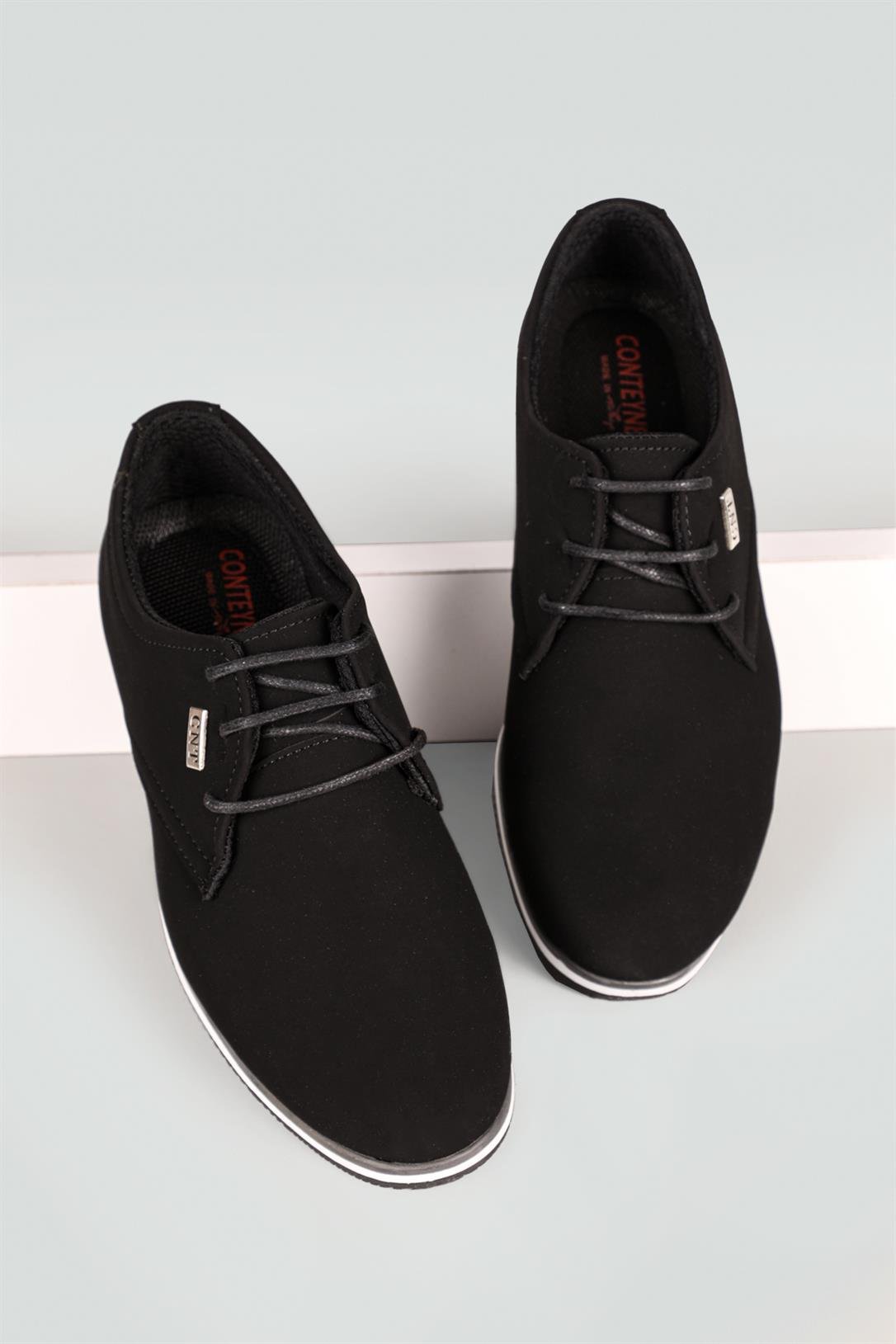 Günlük Klasik Siyah Nubuk Unisex Ayakkabı 210 Unisex Klasik Ayakkabı Conteyner CONTEYNER 210 UNİSEX AYAK