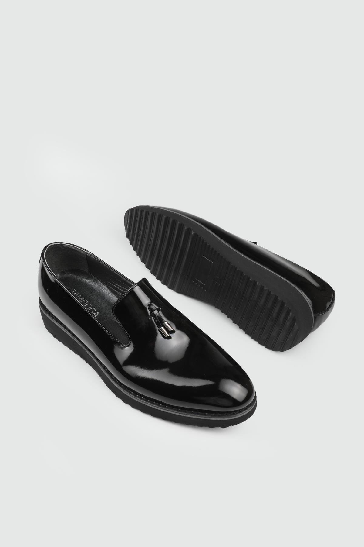 Günlük Klasik Siyah Rugan Erkek Ayakkabı TAMBOĞA-660 Erkek Klasik Ayakkabı Tamboğa TAMBOĞA 25Y-660 POLİ MER