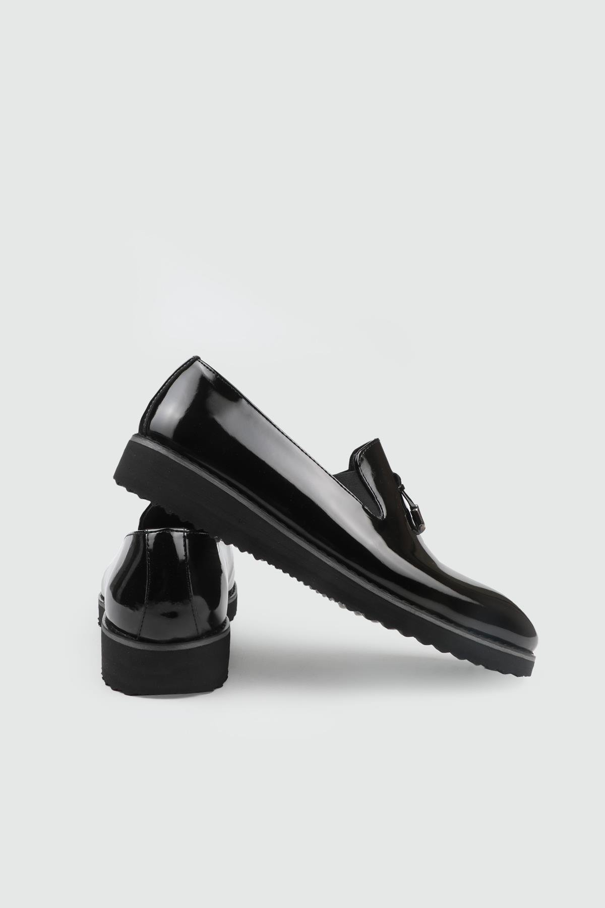 Günlük Klasik Siyah Rugan Erkek Ayakkabı TAMBOĞA-660 Erkek Klasik Ayakkabı Tamboğa TAMBOĞA 25Y-660 POLİ MER