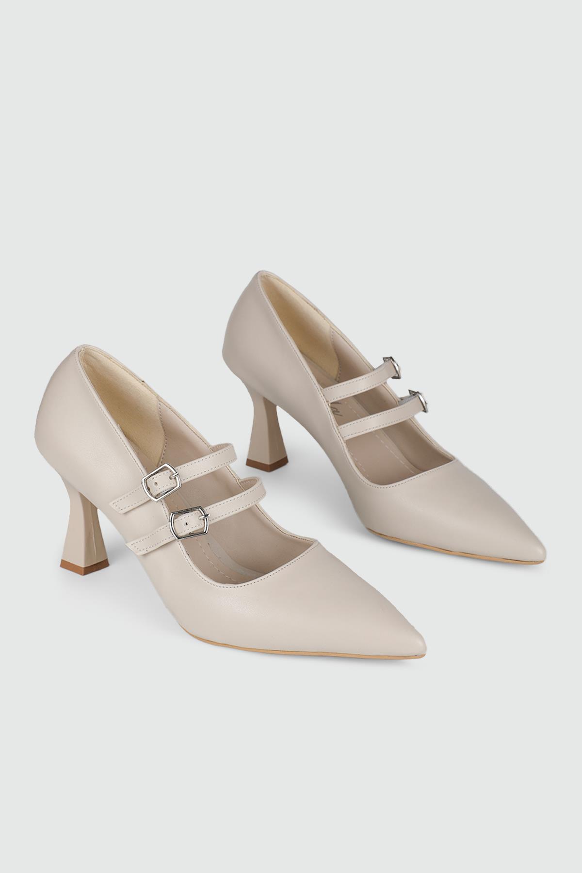 Günlük Klasik Tokalı Ten Kadın Ayakkabı KRD-602 Kadın Alçak Topuklu MyBella My Bella KRD-602 KADIN 24Y